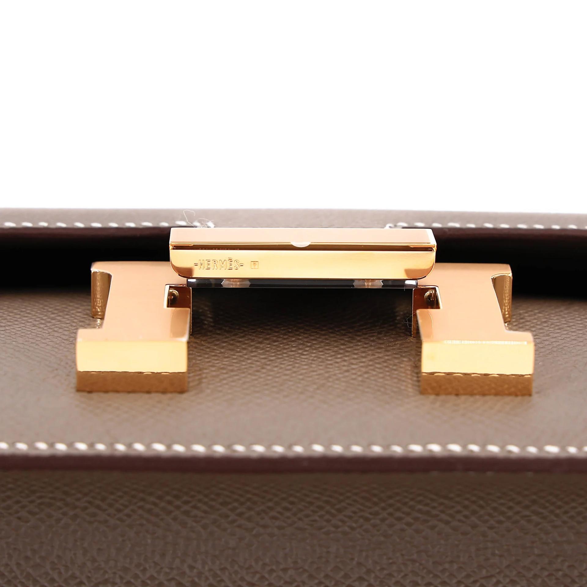 Brand New ( Rank N ) HERMÈS Constance Elan Etoupe (18) Epsom Gold hardware G (2026) - 9