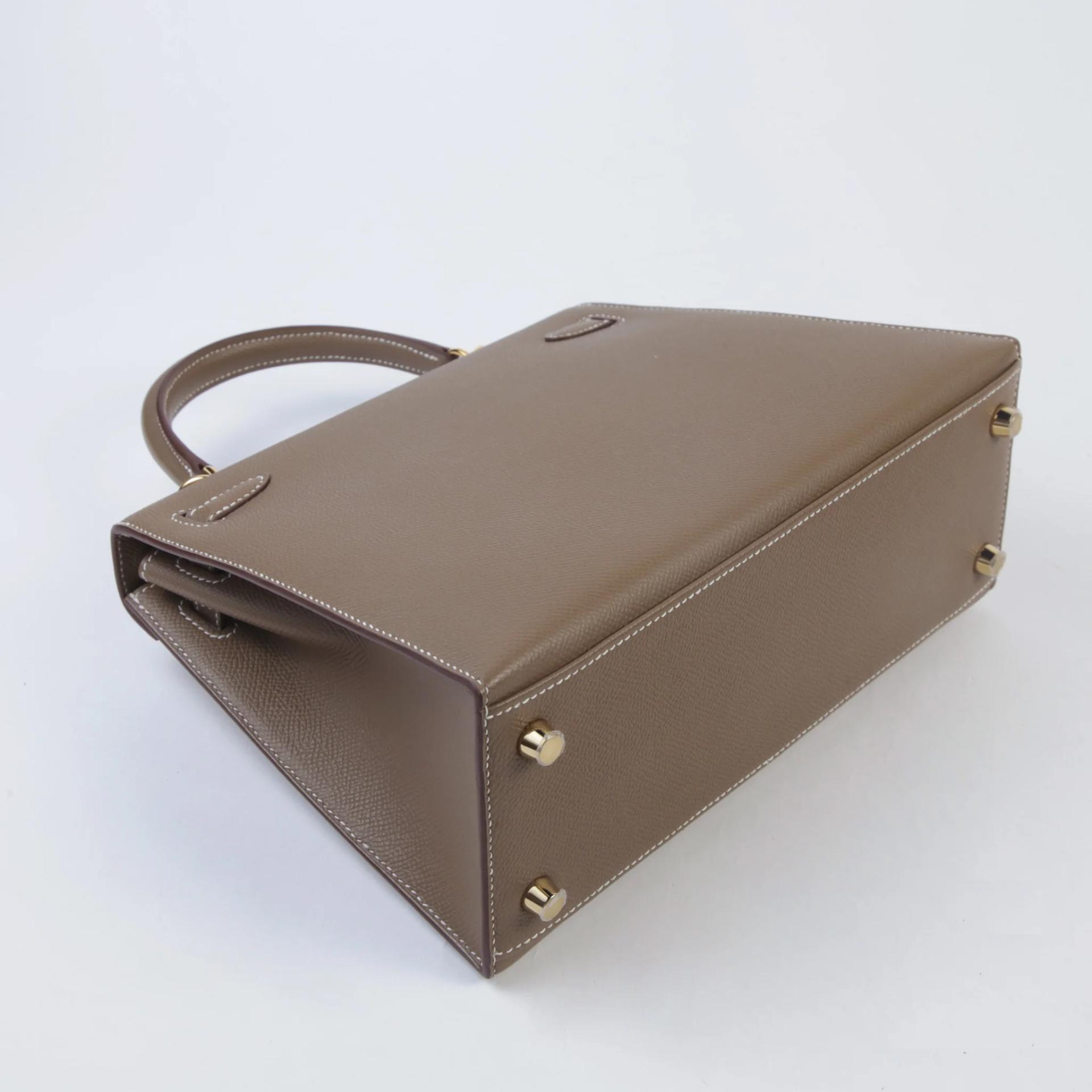 全新 HERMÈS 爱马仕 Kelly 25 外缝 18 大象灰 Etoupe Epsom牛皮 金扣 G刻 2026年 - 6