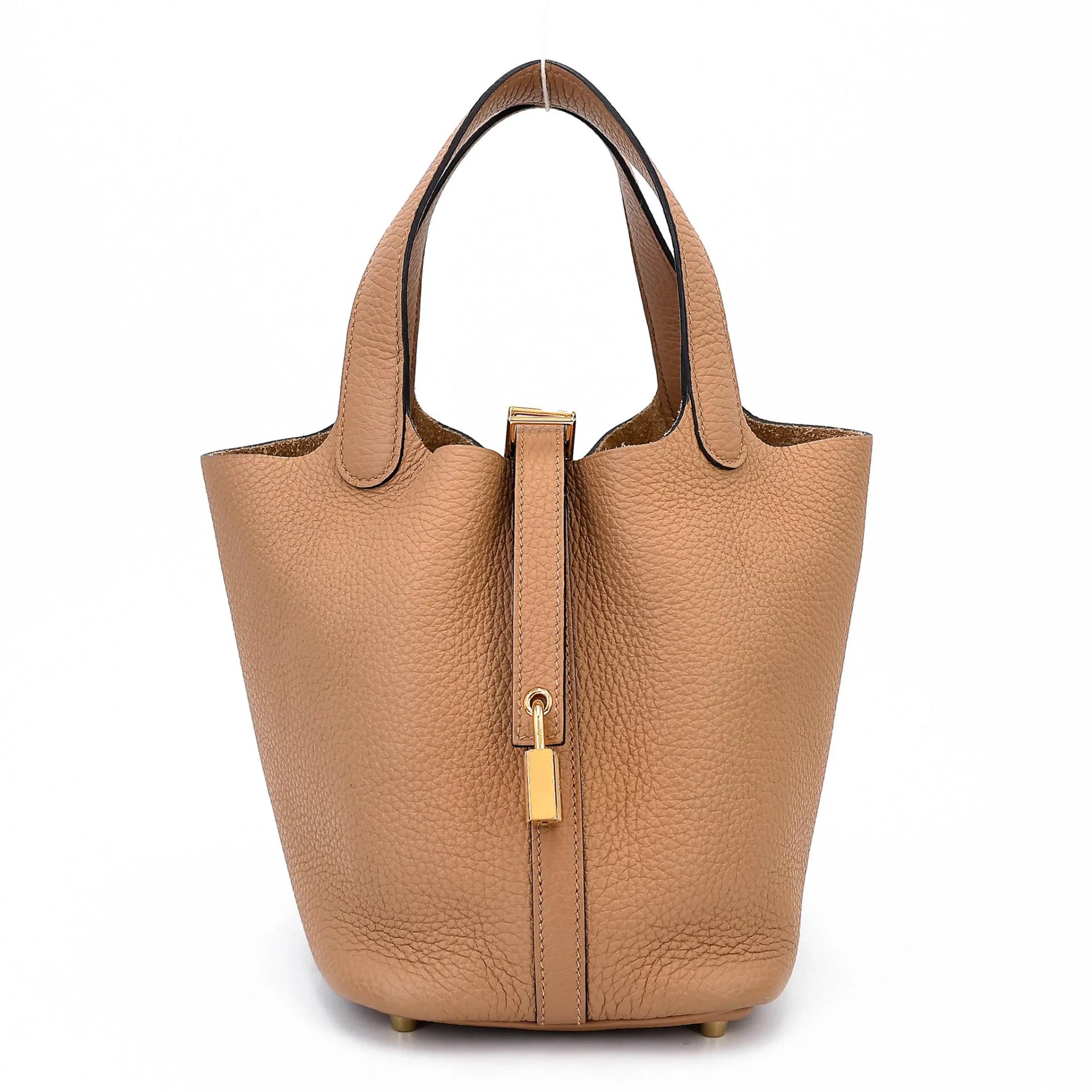 Excellent ( Rank SA ) HERMÈS Picotin Lock PM Chai (0M) Clemence Gold hardware U (2022) - 1