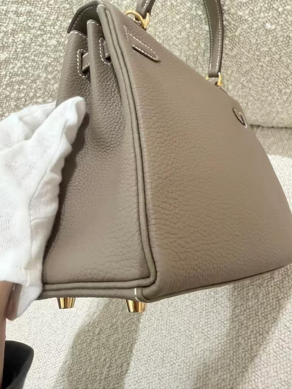 Brand New ( Rank N ) HERMÈS Kelly 25 Etoupe (18) Togo Gold hardware G (2026) - 14