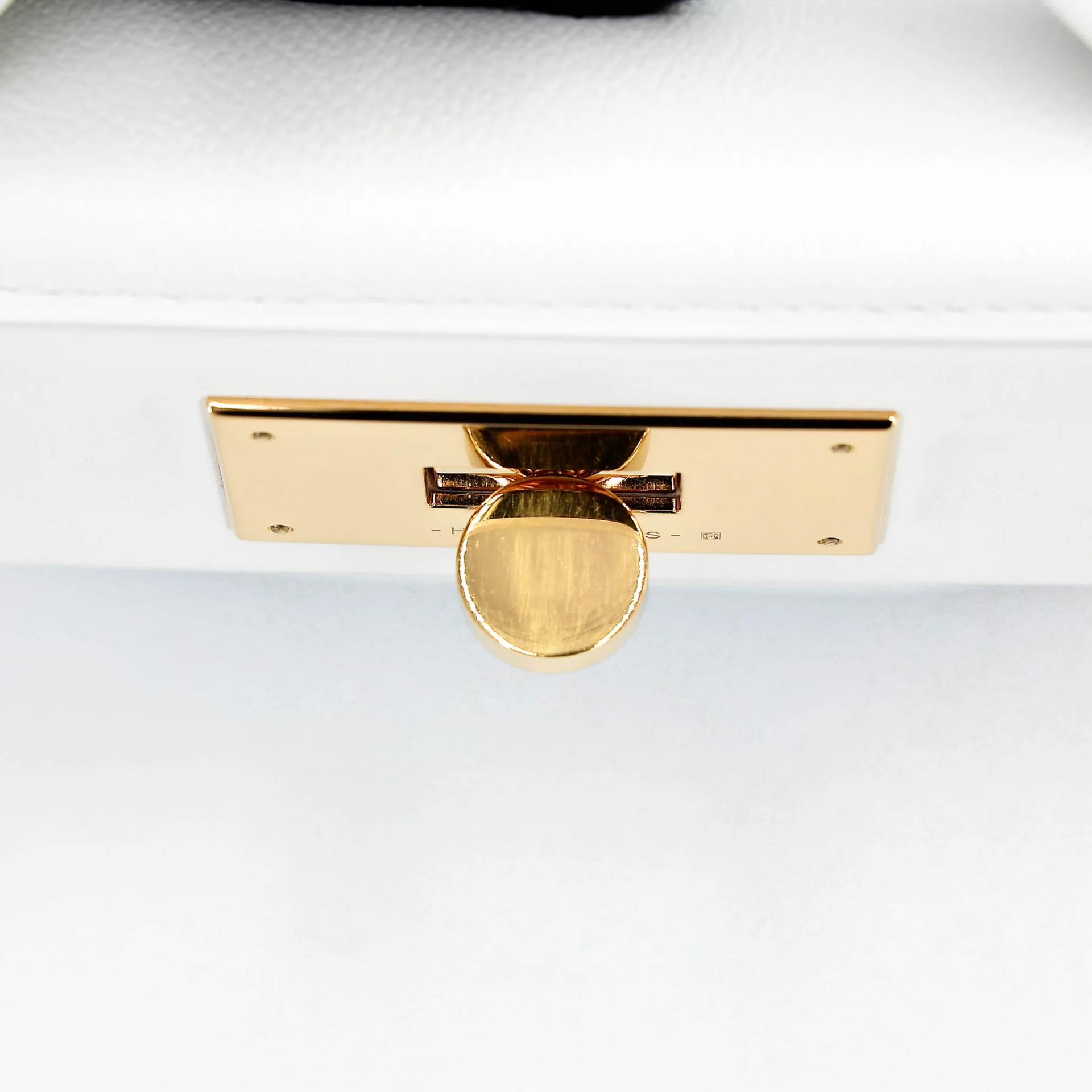 Very Good ( Rank A) HERMÈS 24/24 - 21 mini White (01) Evercolor Swift Gold hardware W (2024) - 14