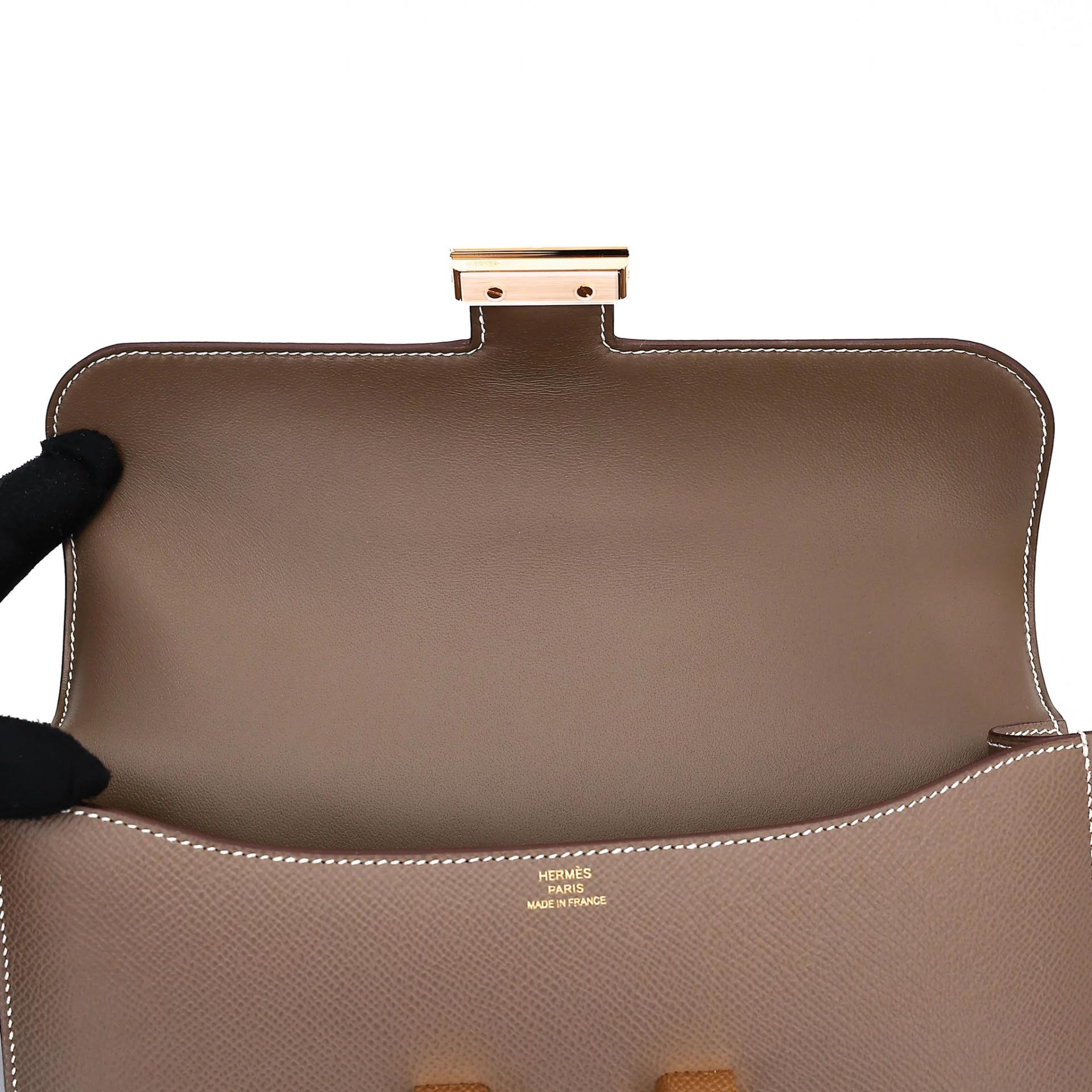 Brand New ( Rank N ) HERMÈS Constance Elan Etoupe (18) Epsom Gold hardware G (2026) - 11