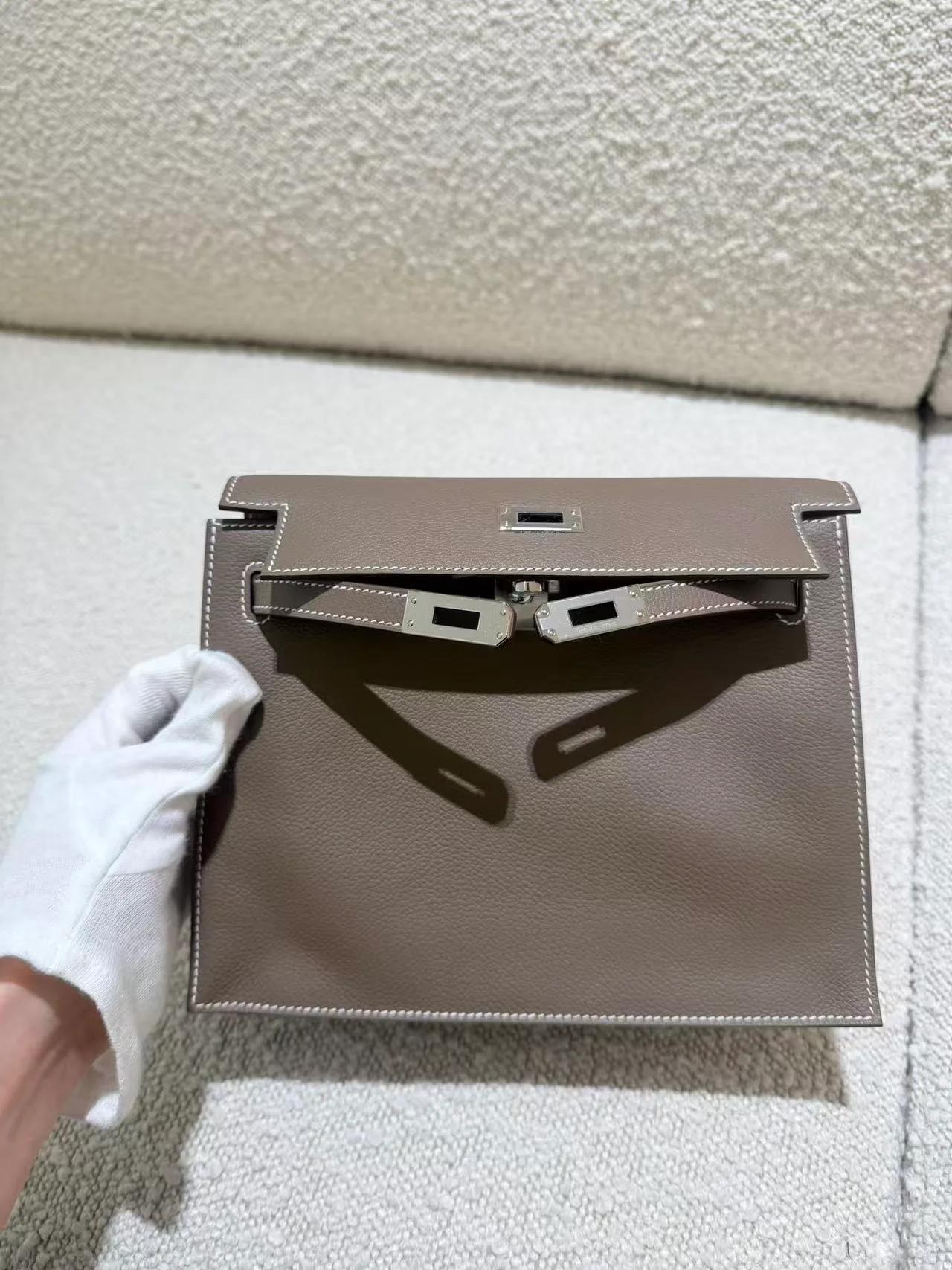 ランク N 新品 HERMÈS エルメス ケリーダンス エトゥープ (18) エバーカラー シルバー金具 G刻印 (2026) - 6