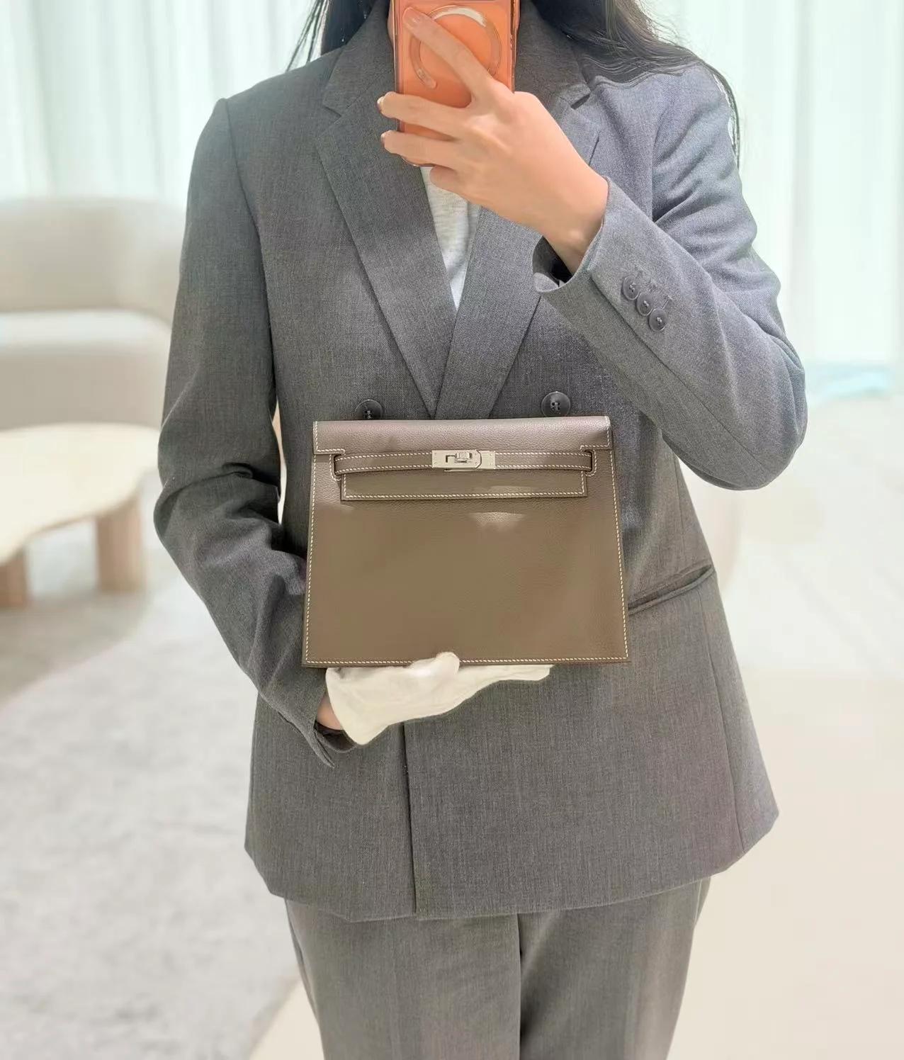 ランク N 新品 HERMÈS エルメス ケリーダンス エトゥープ (18) エバーカラー シルバー金具 G刻印 (2026) - 5