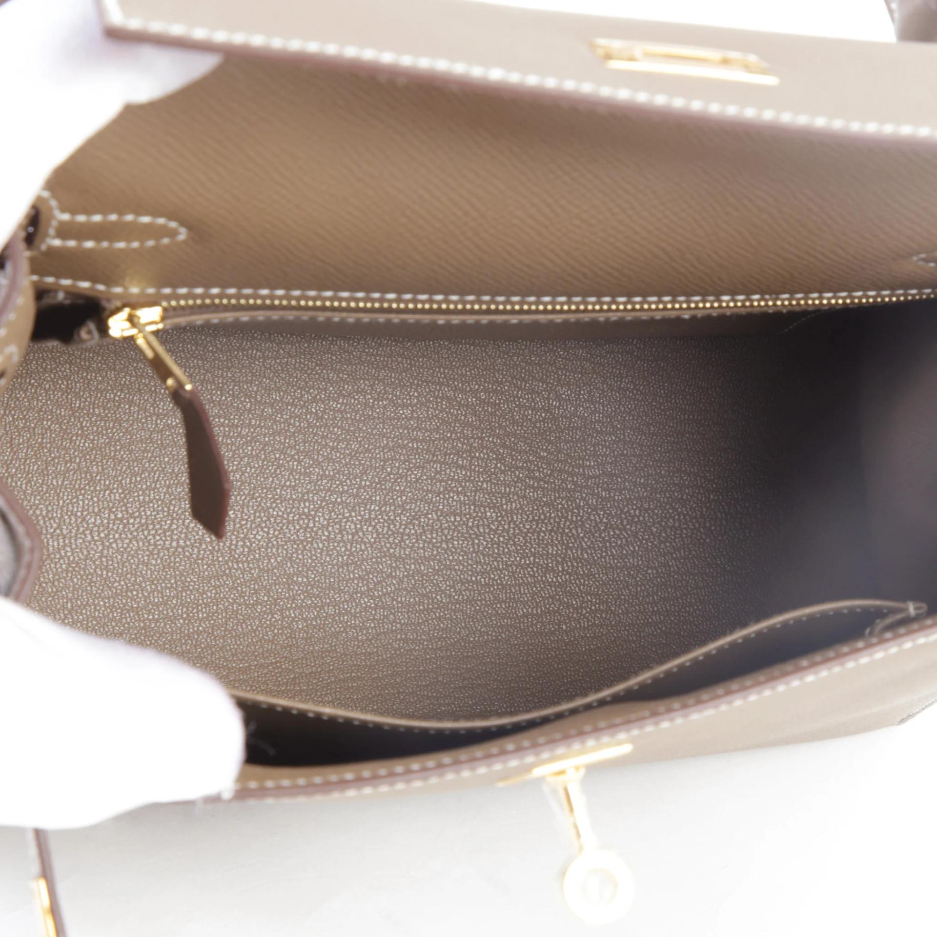 全新 HERMÈS 爱马仕 Kelly 25 外缝 18 大象灰 Etoupe Epsom牛皮 金扣 G刻 2026年 - 10
