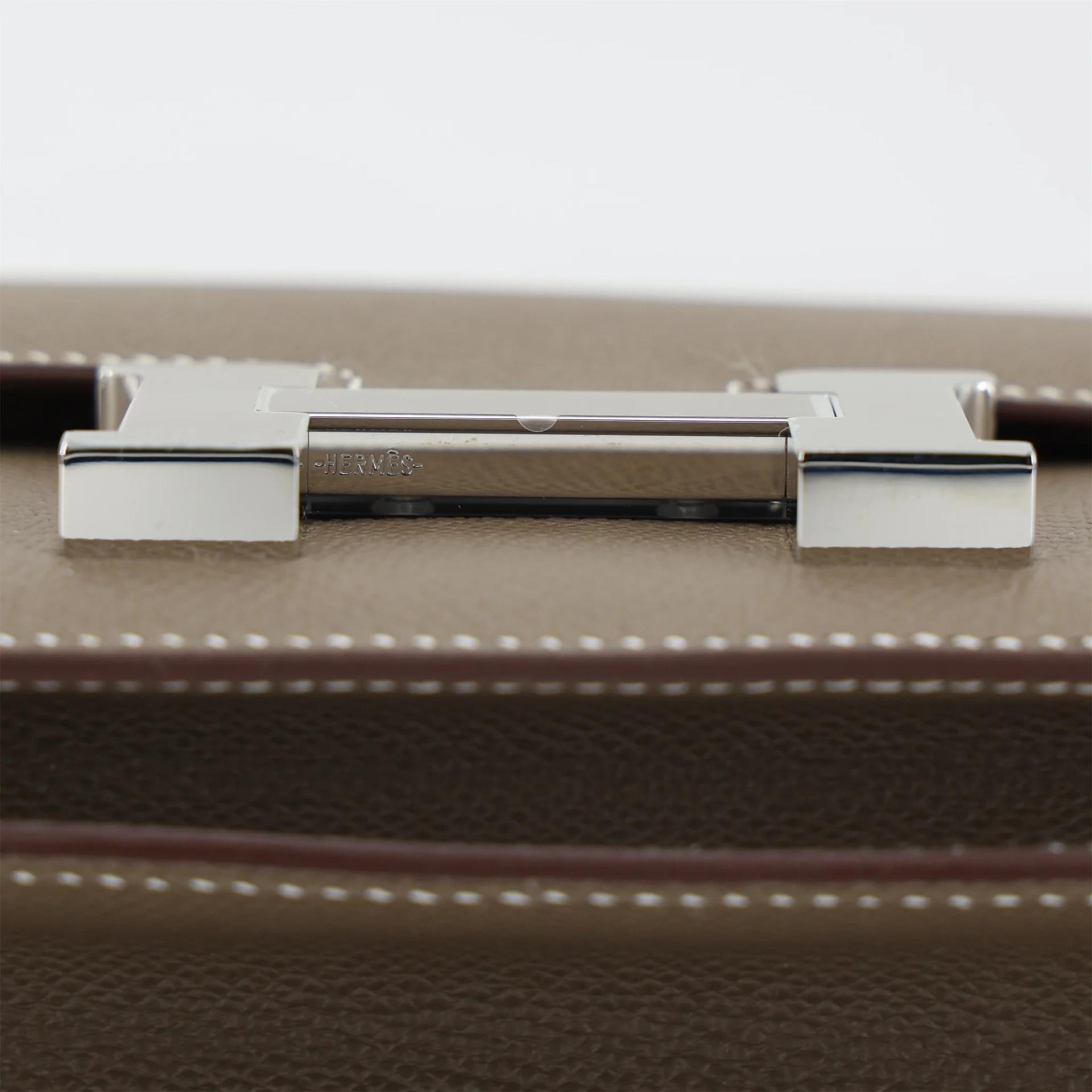 Brand New ( Rank N ) HERMÈS Constance Mini Etoupe (18) Epsom Palladium hardware G (2026) - 9