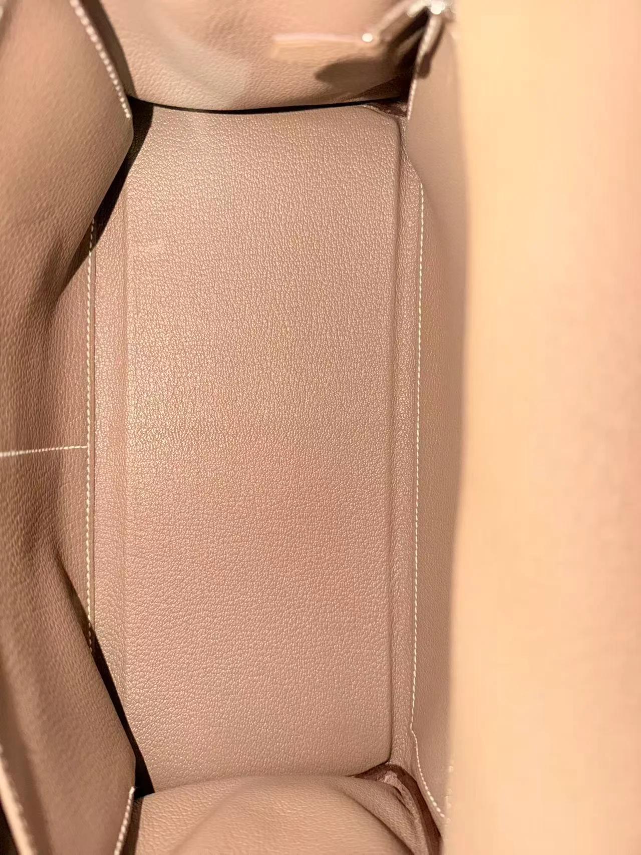 Excellent ( Rank SA ) HERMÈS Kelly 28 Etoupe (18) Togo Palladium hardware U (2022) - 26