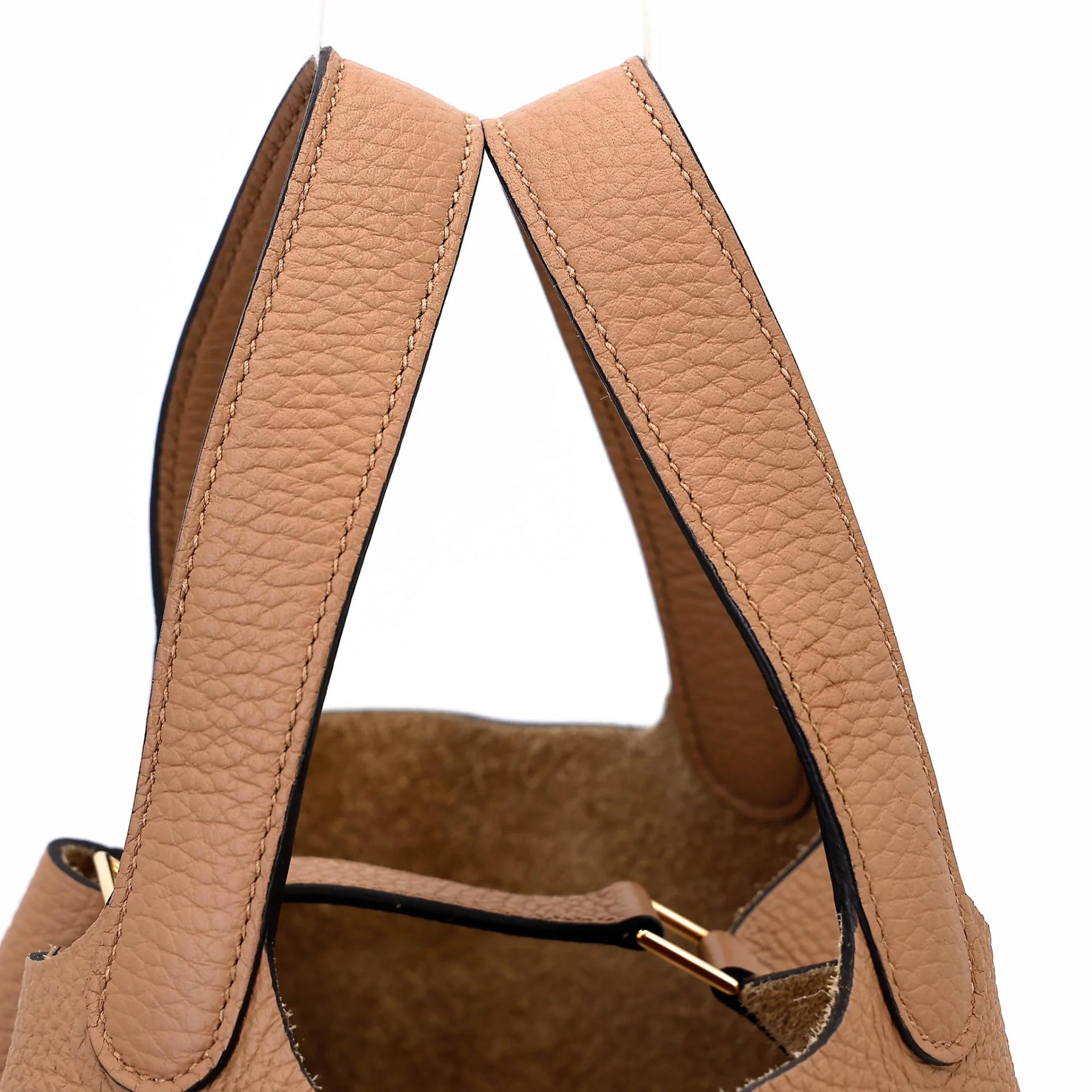 Excellent ( Rank SA ) HERMÈS Picotin Lock PM Chai (0M) Clemence Gold hardware U (2022) - 3
