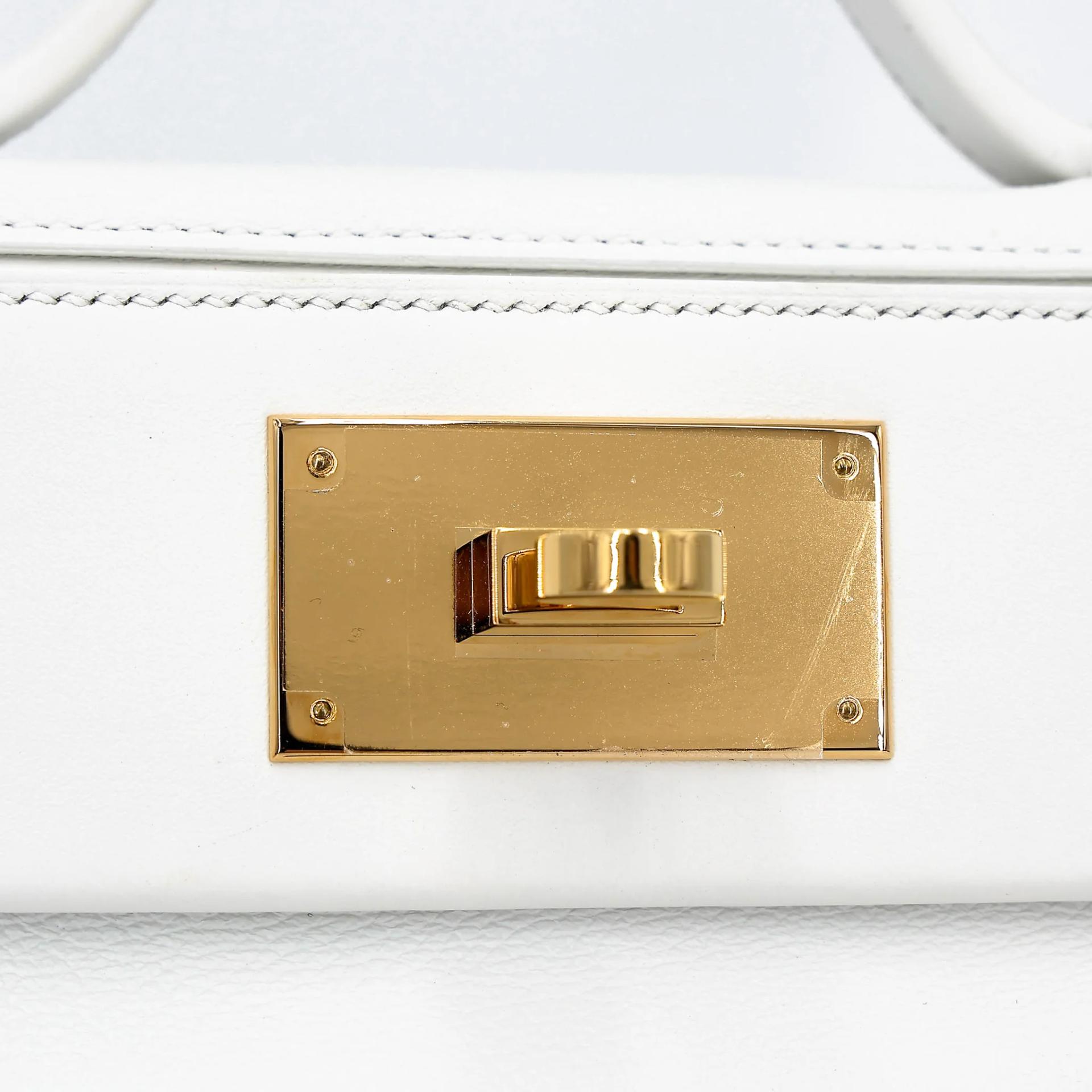 Very Good ( Rank A) HERMÈS 24/24 - 21 mini White (01) Evercolor Swift Gold hardware W (2024) - 18