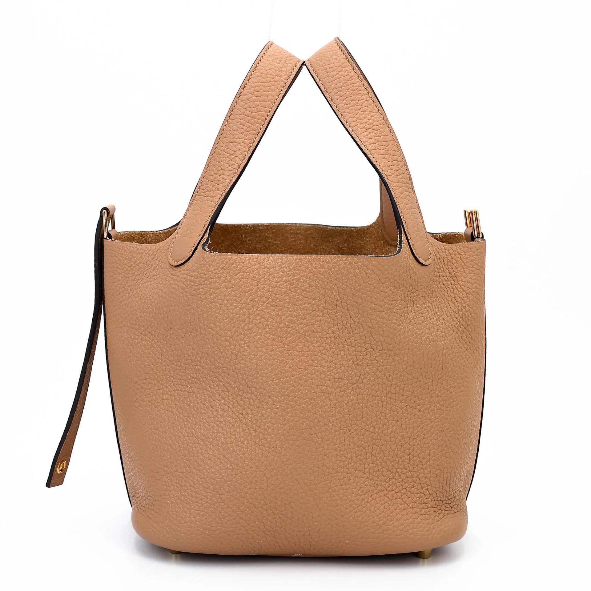 Excellent ( Rank SA ) HERMÈS Picotin Lock PM Chai (0M) Clemence Gold hardware U (2022) - 5