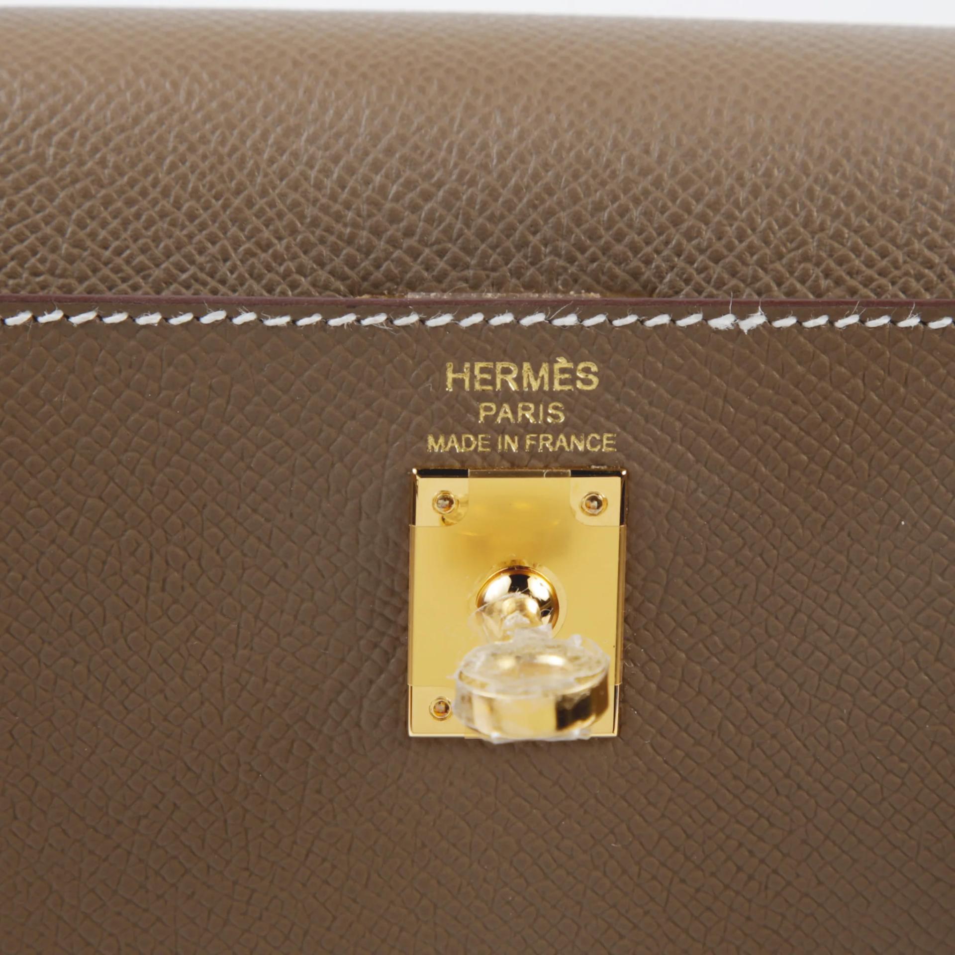 全新 HERMÈS 爱马仕 Kelly 25 外缝 18 大象灰 Etoupe Epsom牛皮 金扣 G刻 2026年 - 9
