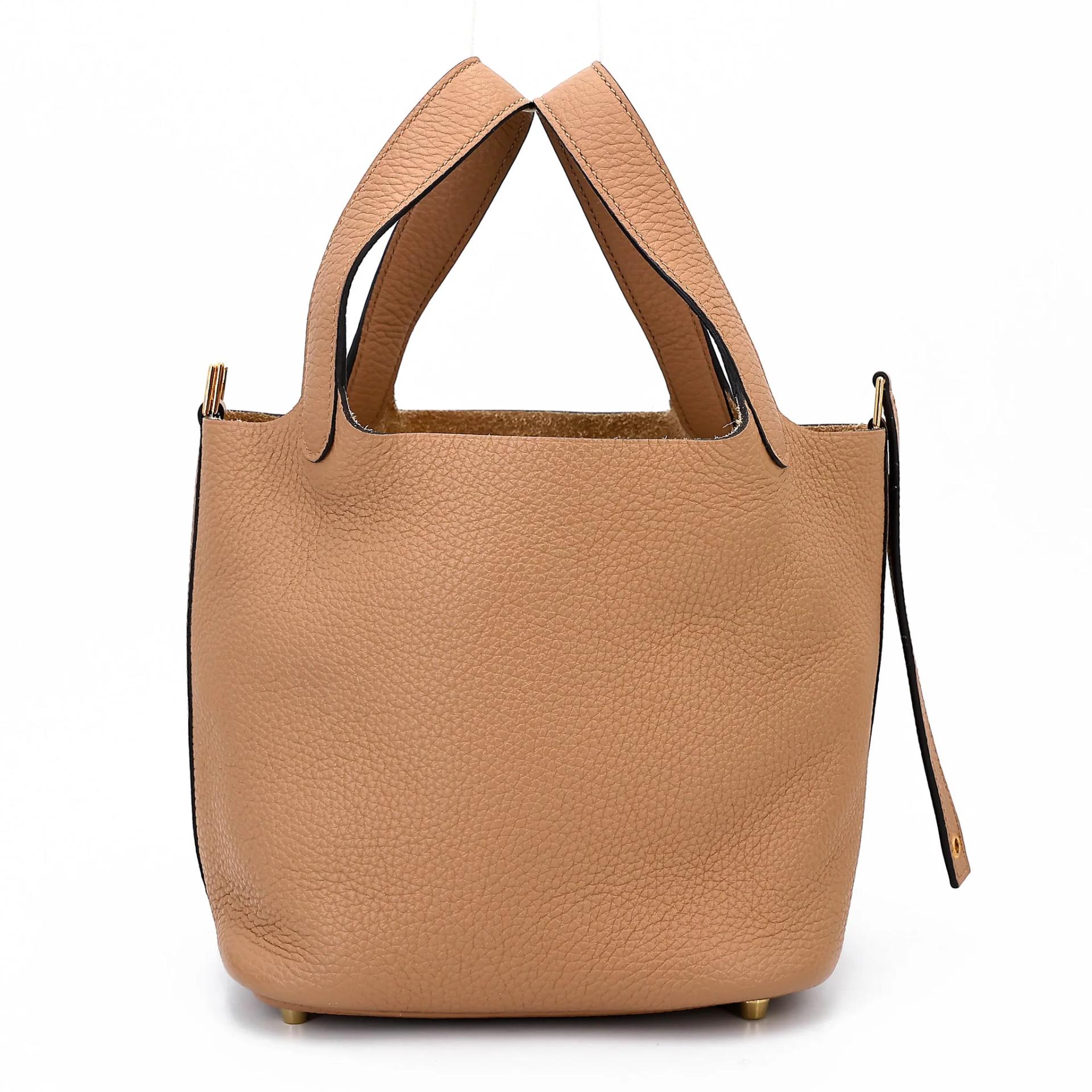 Excellent ( Rank SA ) HERMÈS Picotin Lock PM Chai (0M) Clemence Gold hardware U (2022) - 4