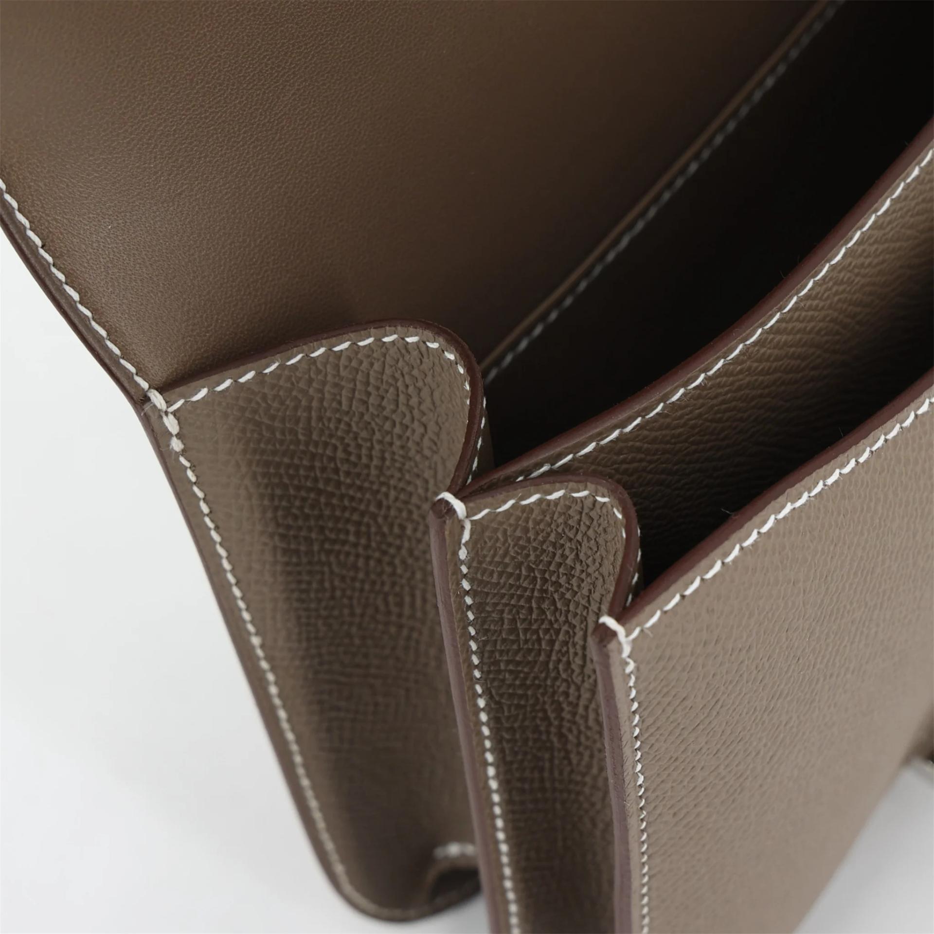 Brand New ( Rank N ) HERMÈS Constance Mini Etoupe (18) Epsom Palladium hardware G (2026) - 15