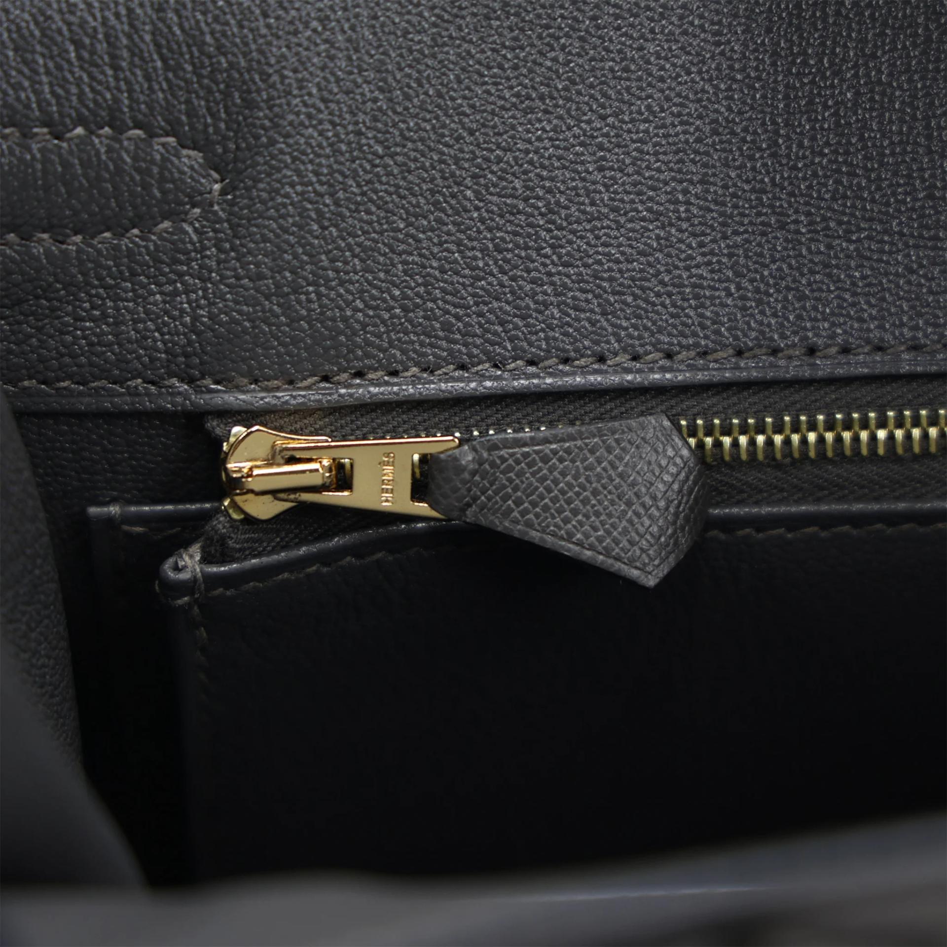 Unused ( Rank NS ) HERMÈS Birkin 25 Sellier Graphite (88) Madame Gold hardware U (2022) - 14