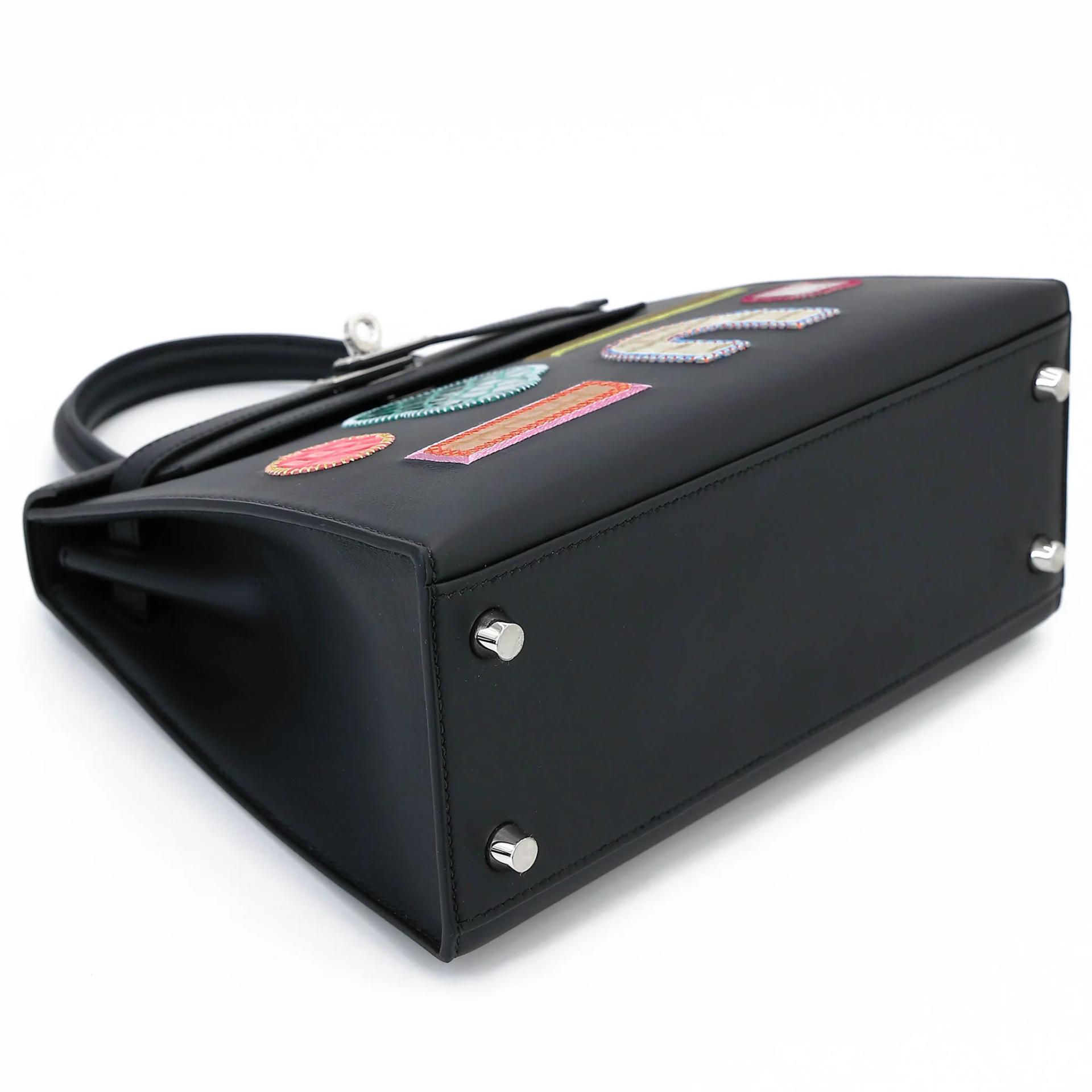 Brand New ( Rank N ) HERMÈS Limited Edition Kelly 25 Sellier Broderie Colla Noir (89) Bougainvillea (A5) Vert Emeraude (6Q) Tabac Camel (24) Beton (8L) Terre (4D) Swift Palladium hardware K (2025) - 5