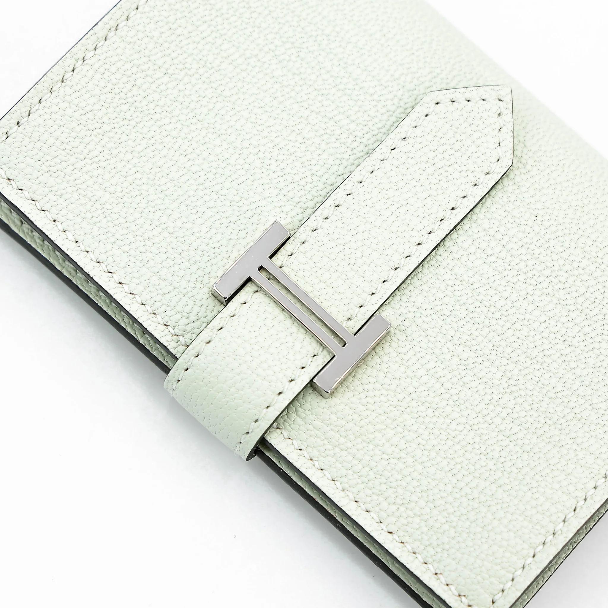 Unused ( Rank NS ) HERMÈS Bearn Mini Vert Fizz (0S) Chevre Mysore Palladium hardware K (2025) - 8
