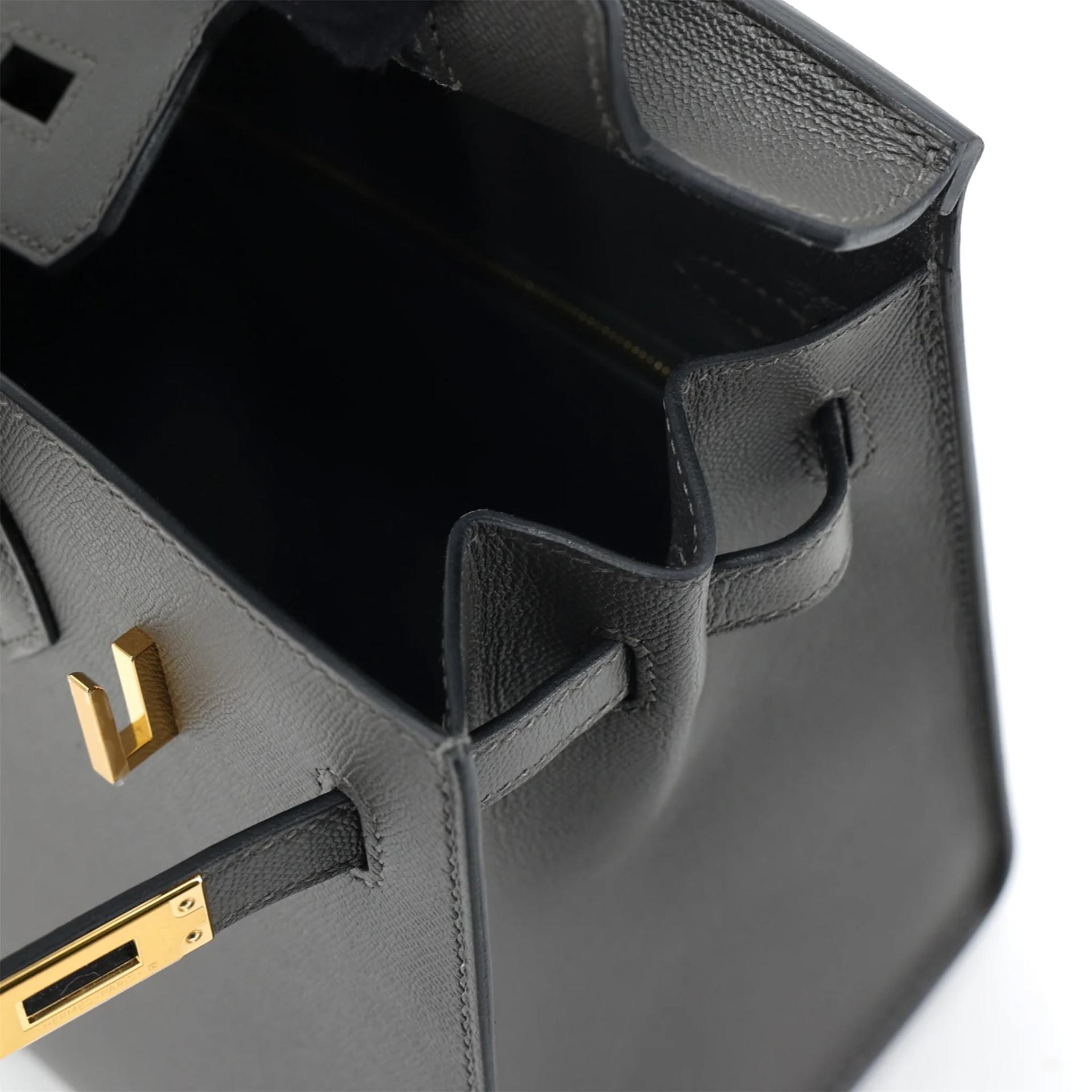 Unused ( Rank NS ) HERMÈS Birkin 25 Sellier Graphite (88) Madame Gold hardware U (2022) - 13
