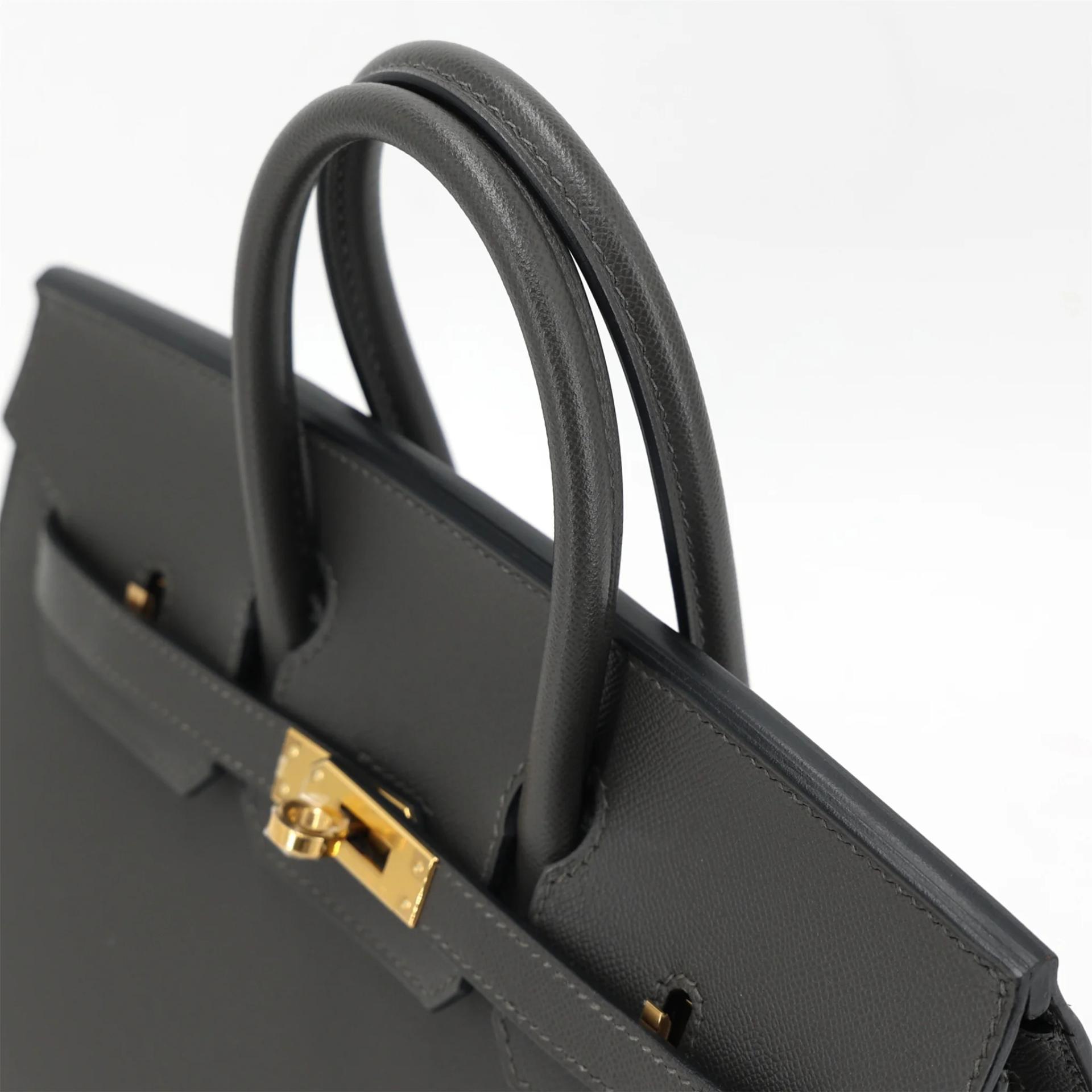 Unused ( Rank NS ) HERMÈS Birkin 25 Sellier Graphite (88) Madame Gold hardware U (2022) - 3