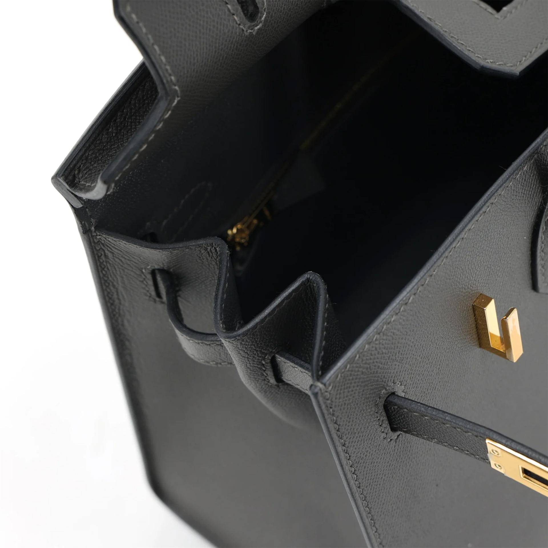 Unused ( Rank NS ) HERMÈS Birkin 25 Sellier Graphite (88) Madame Gold hardware U (2022) - 12