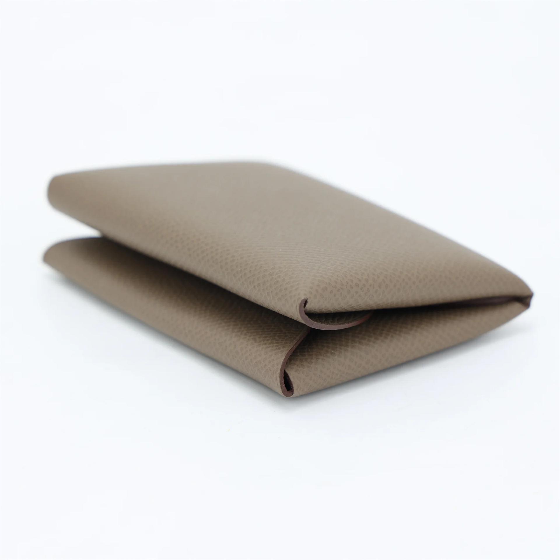 Brand New ( Rank N ) HERMÈS Calvi Duo card holder Etoupe (18) Epsom Palladium hardware K (2025) - 5