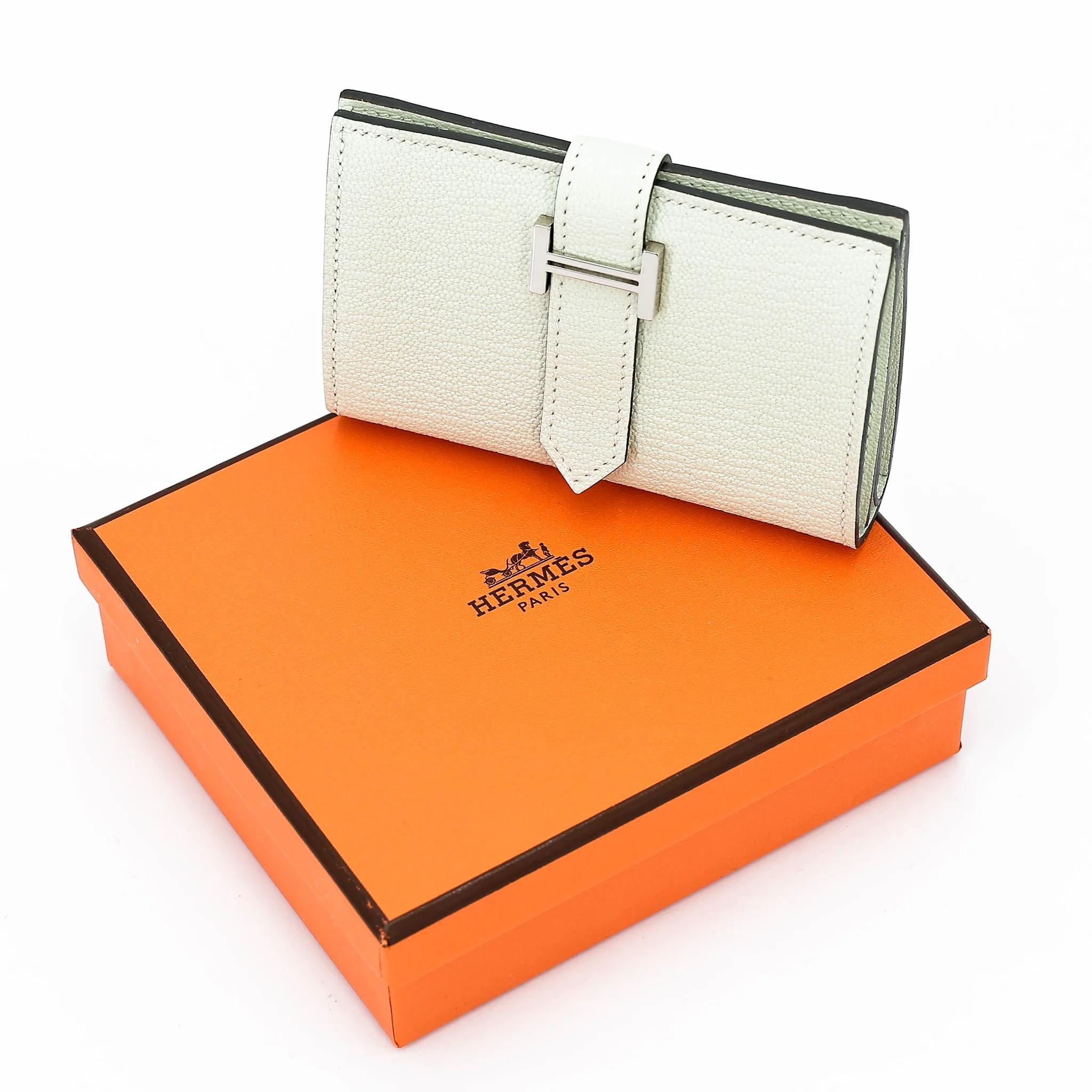Unused ( Rank NS ) HERMÈS Bearn Mini Vert Fizz (0S) Chevre Mysore Palladium hardware K (2025) - 3