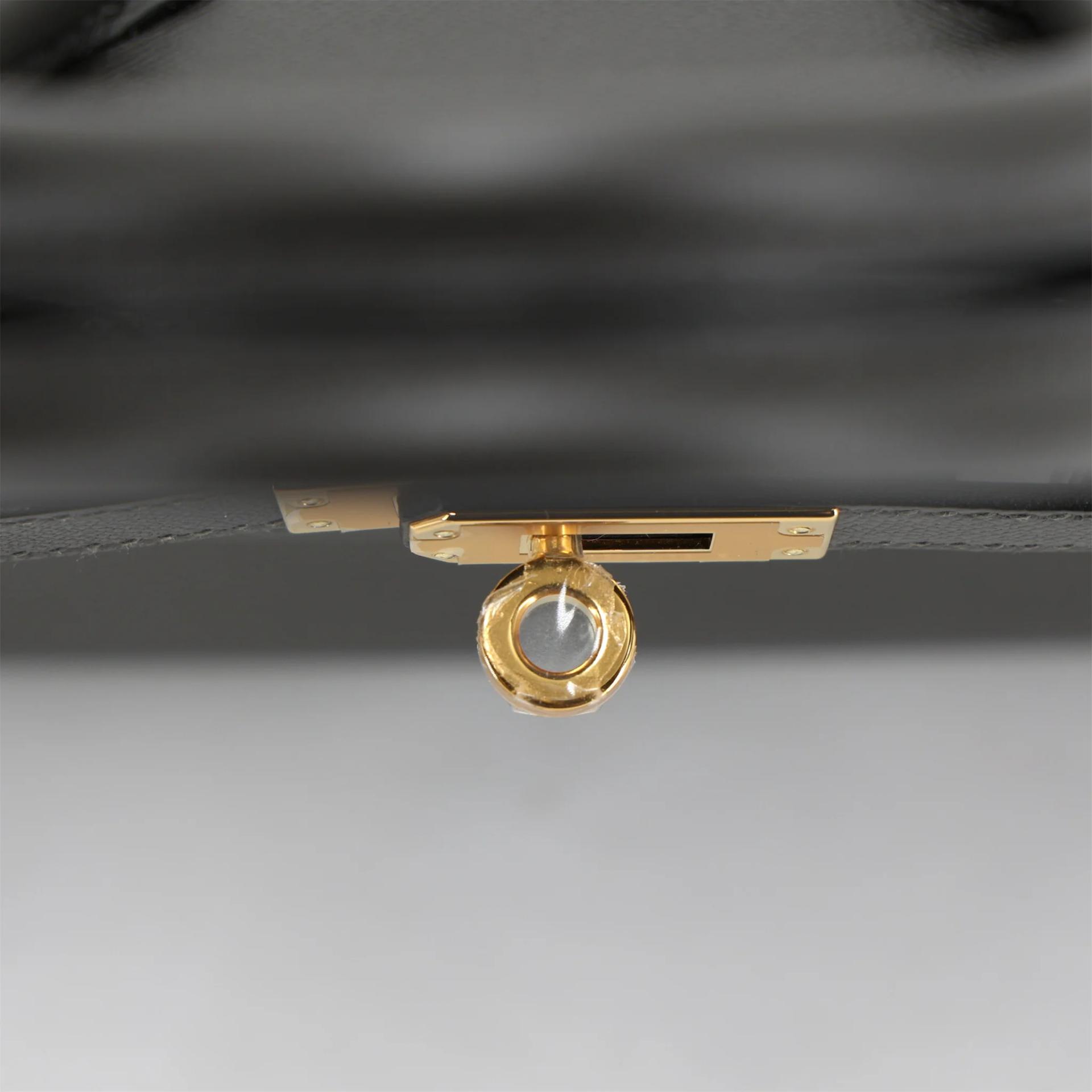 Unused ( Rank NS ) HERMÈS Birkin 25 Sellier Graphite (88) Madame Gold hardware U (2022) - 9