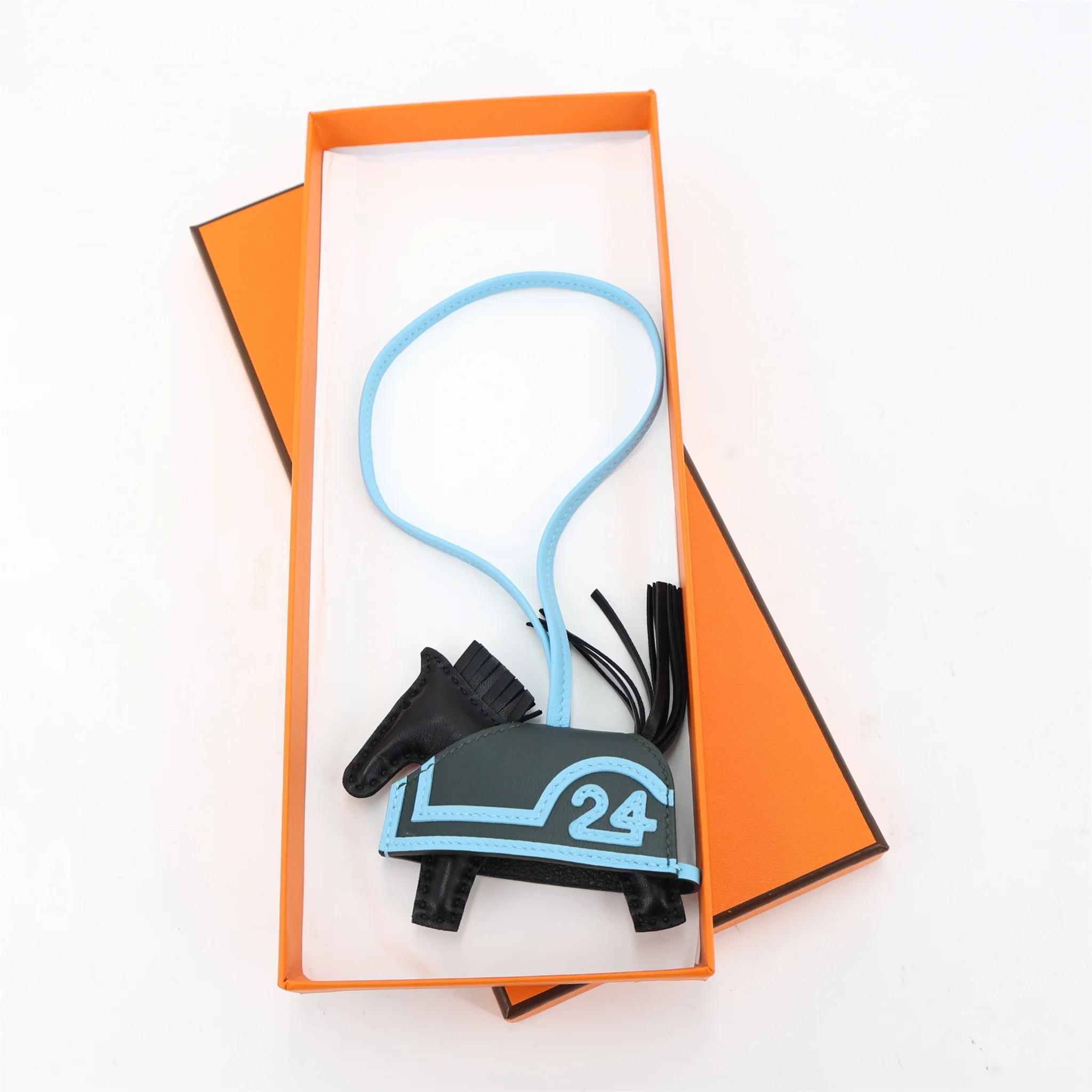 Brand New ( Rank N ) HERMÈS Rodeo Robeo 24 PM charm Celeste (7N) Vert Mangrove (Q0) Noir (89) Agneau Milo K (2025) - 3