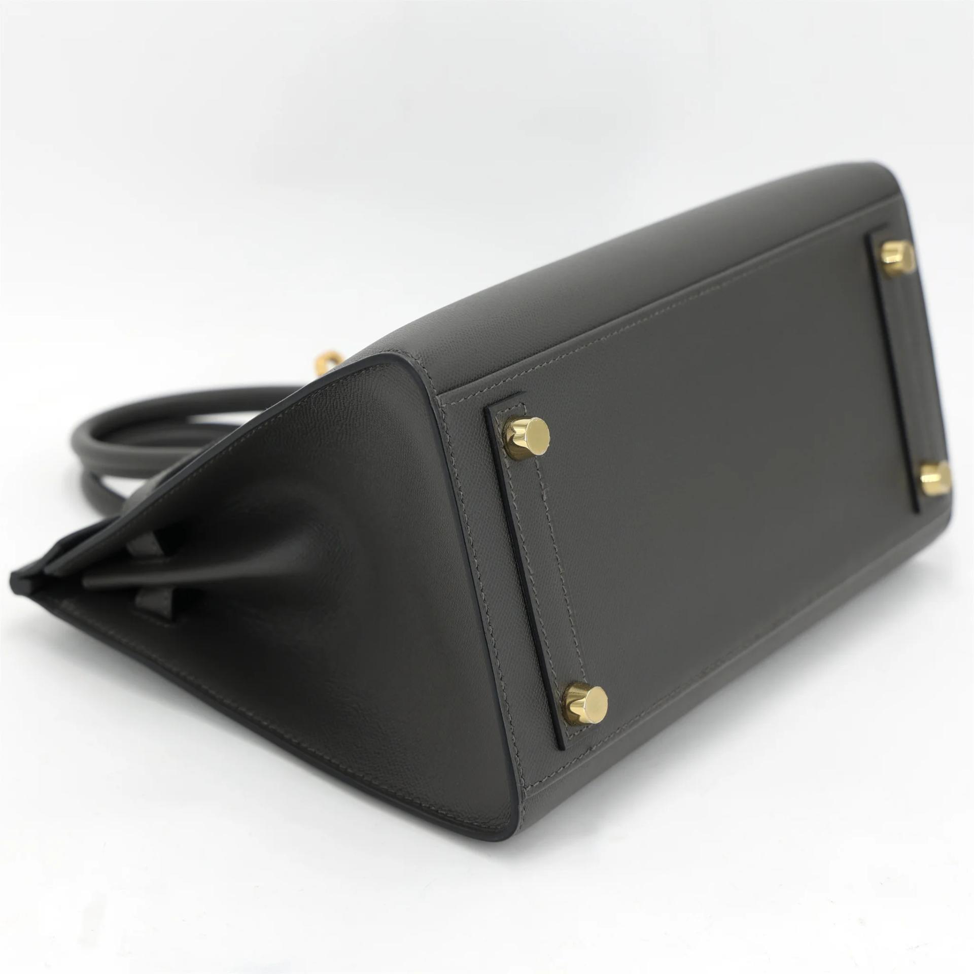 Unused ( Rank NS ) HERMÈS Birkin 25 Sellier Graphite (88) Madame Gold hardware U (2022) - 4