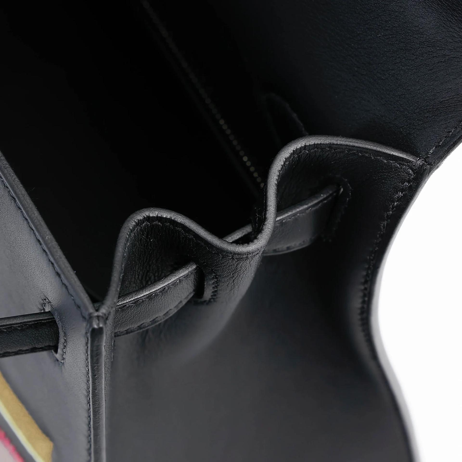 Brand New ( Rank N ) HERMÈS Limited Edition Kelly 25 Sellier Broderie Colla Noir (89) Bougainvillea (A5) Vert Emeraude (6Q) Tabac Camel (24) Beton (8L) Terre (4D) Swift Palladium hardware K (2025) - 16