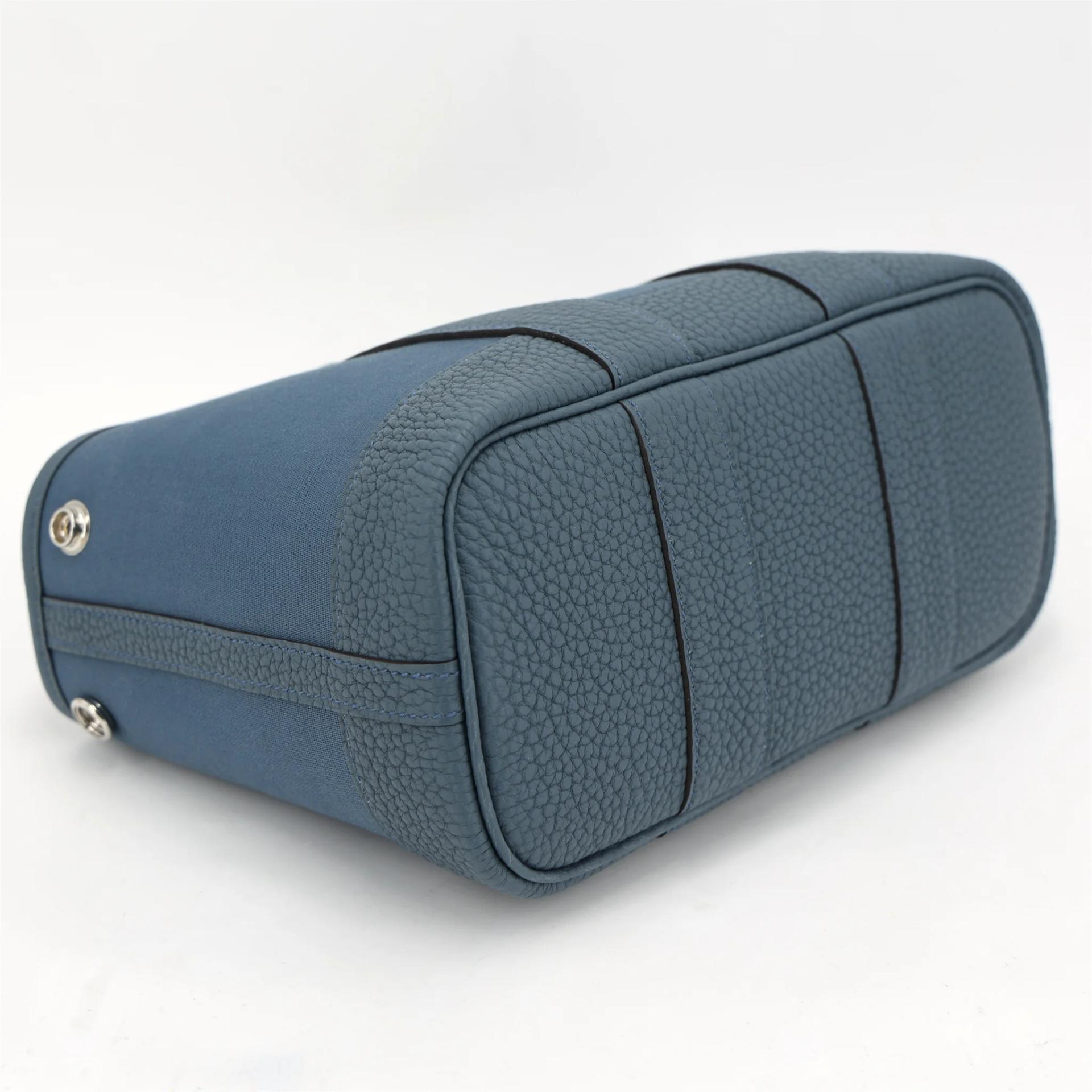 Brand New ( Rank N ) HERMÈS Neo Garden Party 23 Bleu Tempete (N7) Negonda Toile Officier canvas Palladium hardware G (2026) - 6