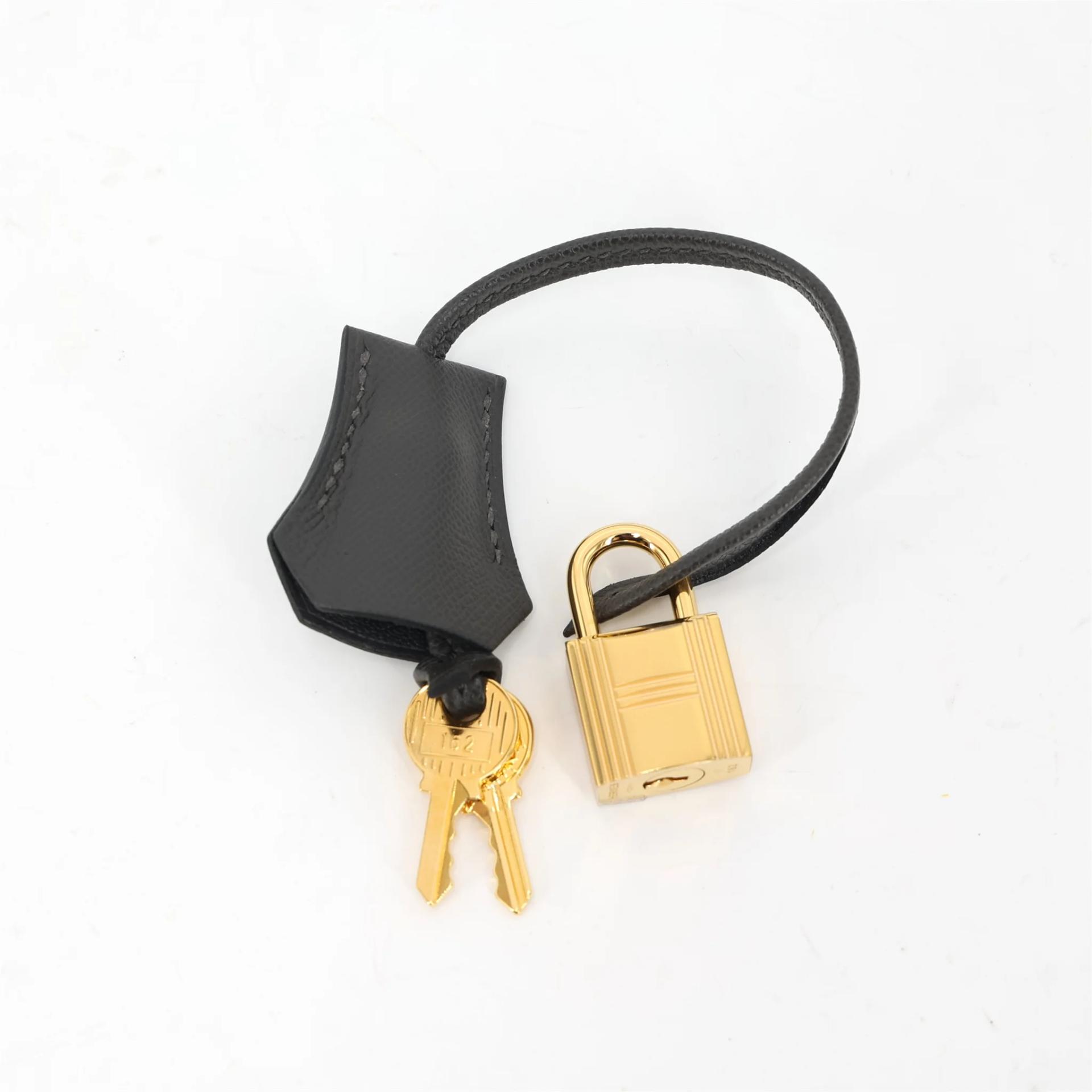 Unused ( Rank NS ) HERMÈS Birkin 25 Sellier Graphite (88) Madame Gold hardware U (2022) - 17