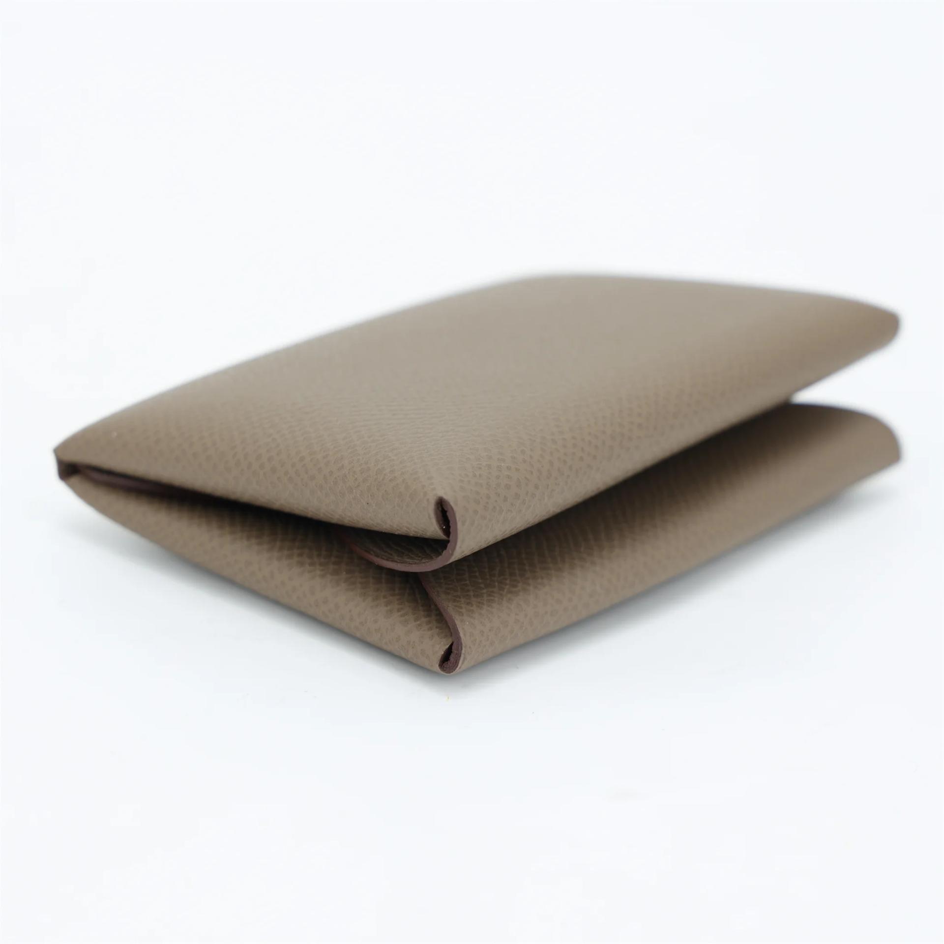 Brand New ( Rank N ) HERMÈS Calvi Duo card holder Etoupe (18) Epsom Palladium hardware K (2025) - 4