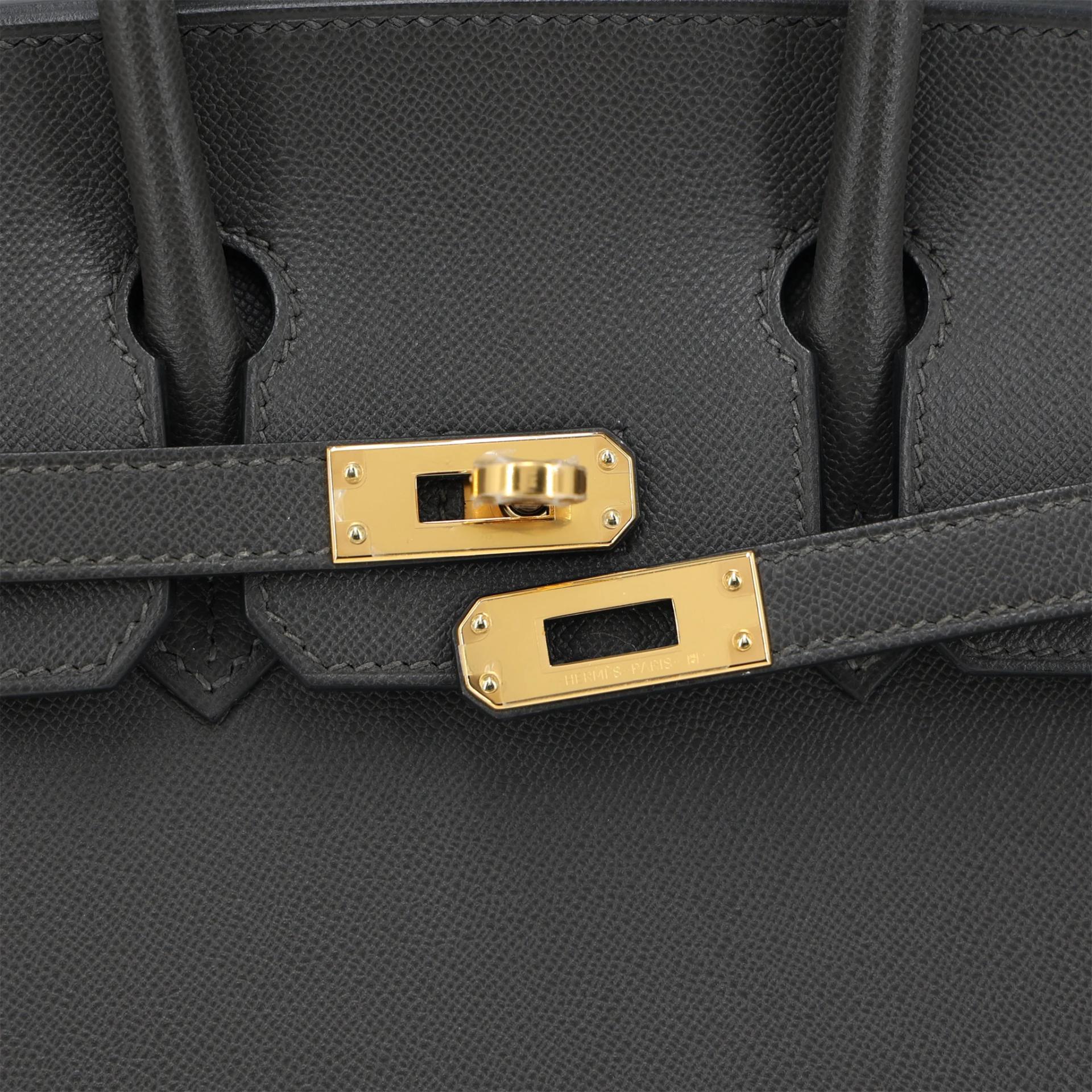 Unused ( Rank NS ) HERMÈS Birkin 25 Sellier Graphite (88) Madame Gold hardware U (2022) - 8