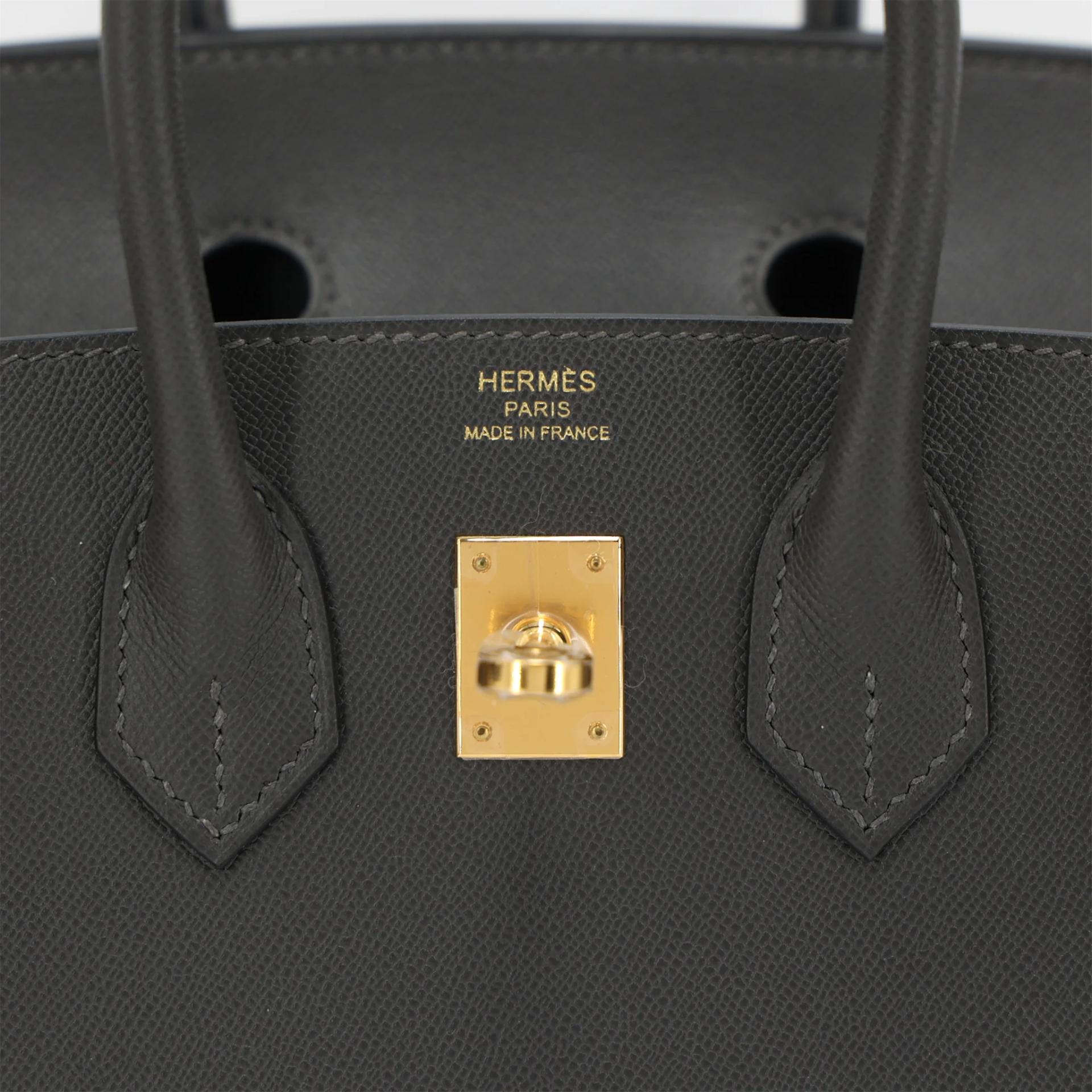 Unused ( Rank NS ) HERMÈS Birkin 25 Sellier Graphite (88) Madame Gold hardware U (2022) - 10