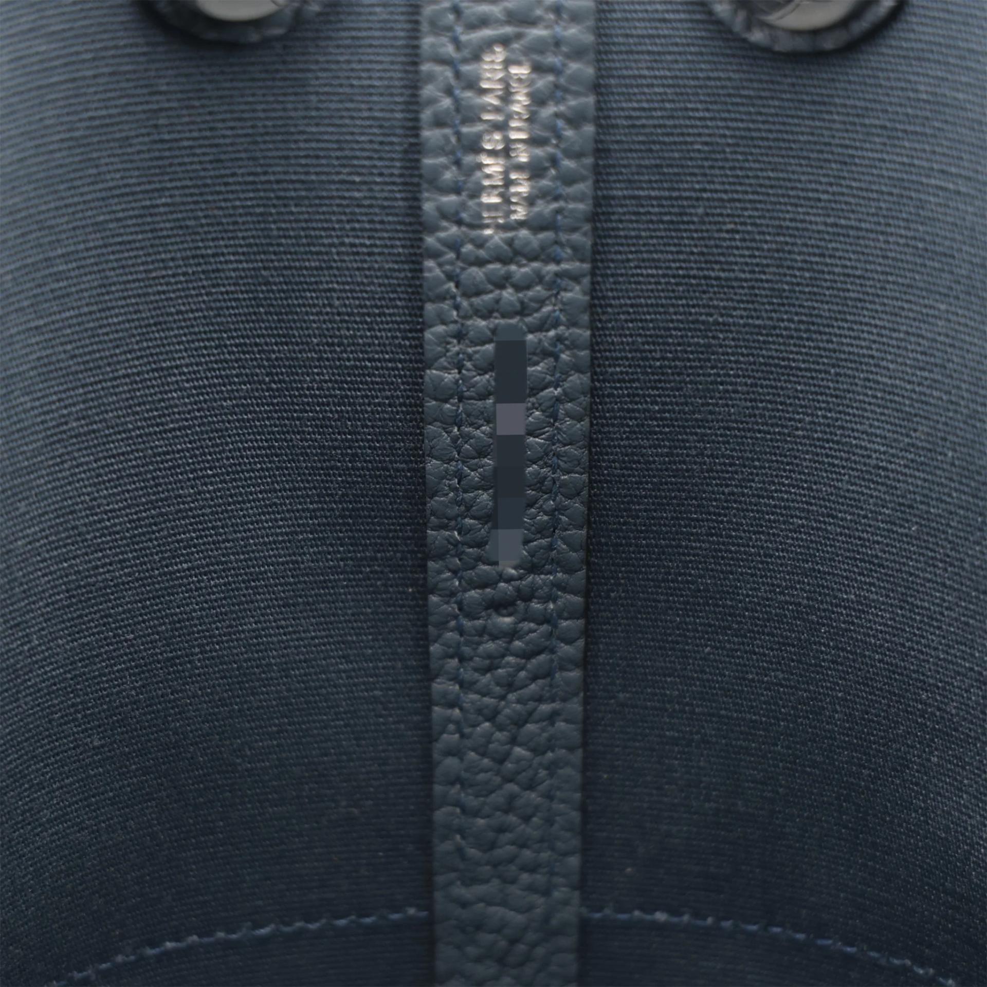 Brand New ( Rank N ) HERMÈS Neo Garden Party 23 Bleu Tempete (N7) Negonda Toile Officier canvas Palladium hardware G (2026) - 13