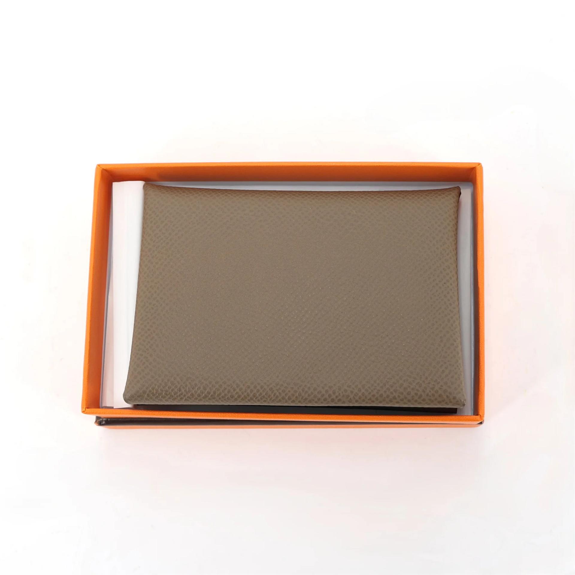 Brand New ( Rank N ) HERMÈS Calvi Duo card holder Etoupe (18) Epsom Palladium hardware K (2025) - 3