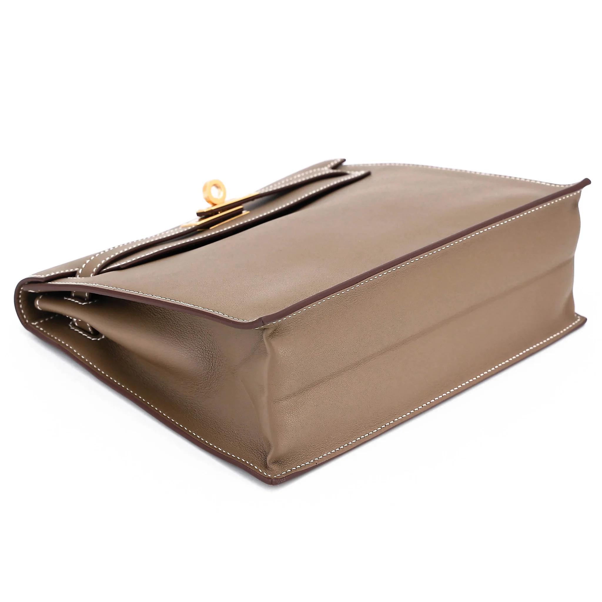 Excellent ( Rank SA ) HERMÈS Kelly Danse Etoupe (18) Swift Gold hardware B (2023) - 4