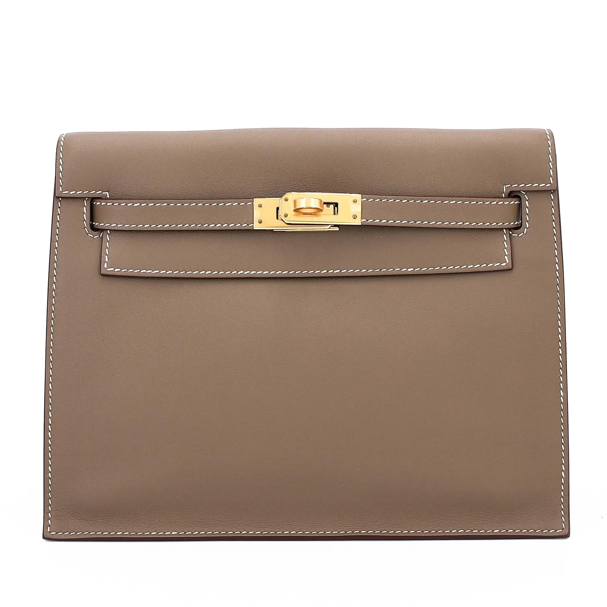 Excellent ( Rank SA ) HERMÈS Kelly Danse Etoupe (18) Swift Gold hardware B (2023) - 1