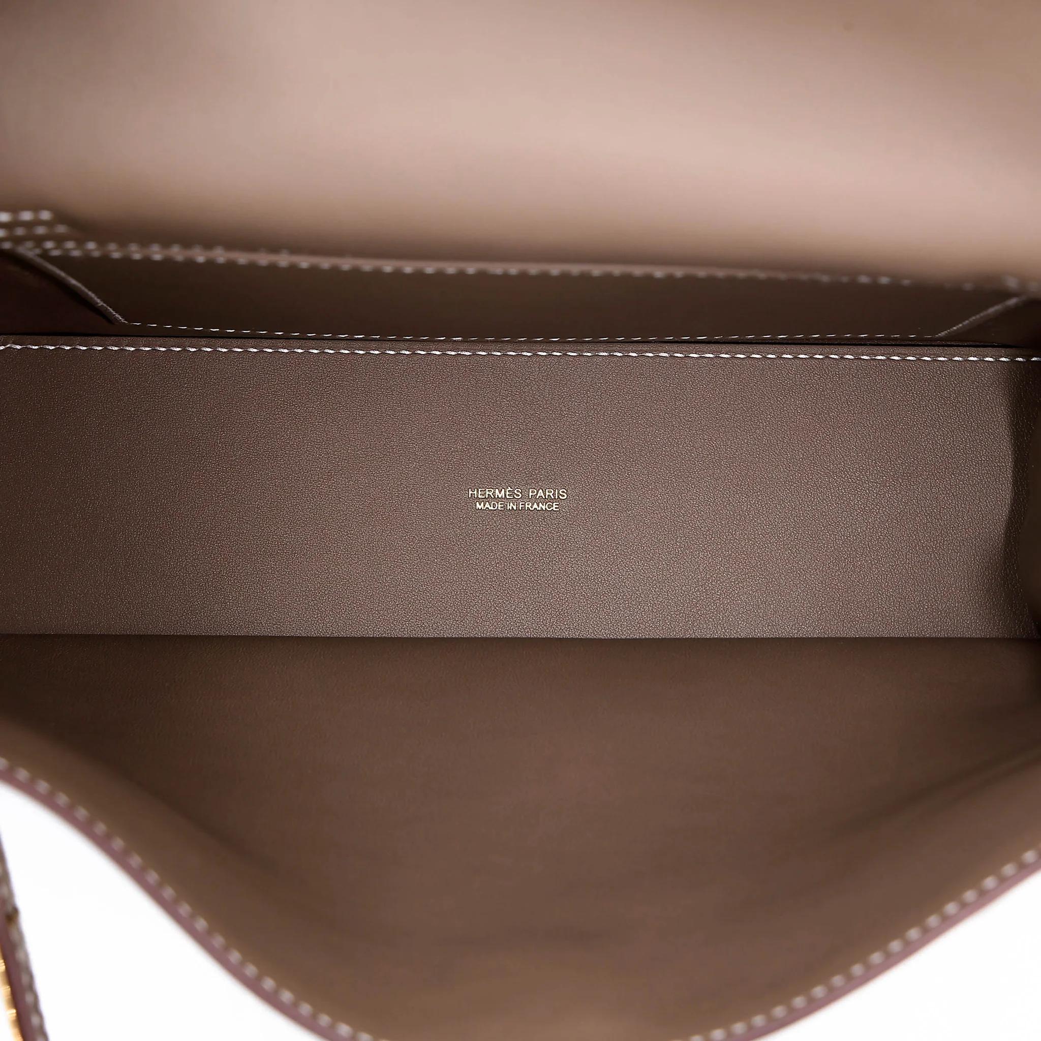 Excellent ( Rank SA ) HERMÈS Kelly Danse Etoupe (18) Swift Gold hardware B (2023) - 17