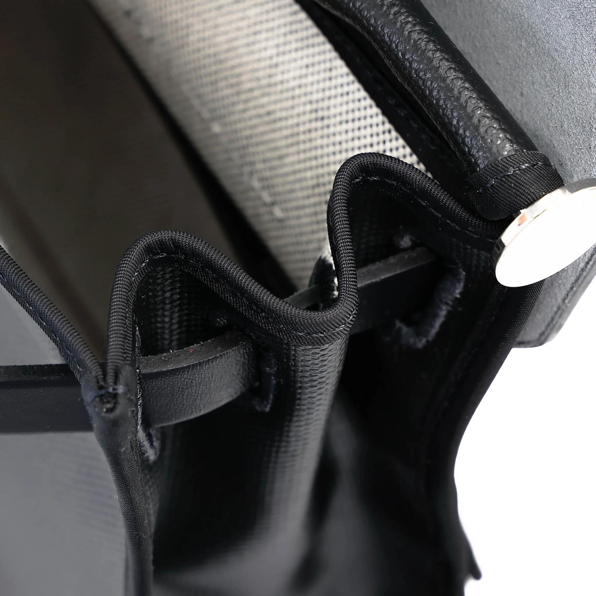 Excellent ( Rank SA ) HERMÈS Herbag PM Noir (89) Toile Berline canvas Vache Hunter Palladium hardware Z (2021) - 23