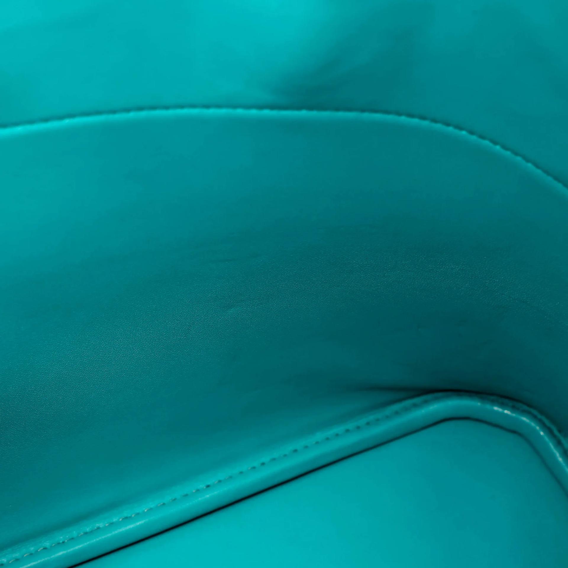 Very Good ( Rank A) HERMÈS Bolide 35 Bleu Paon (7F) Epsom Palladium hardware Square P (2012) - 21