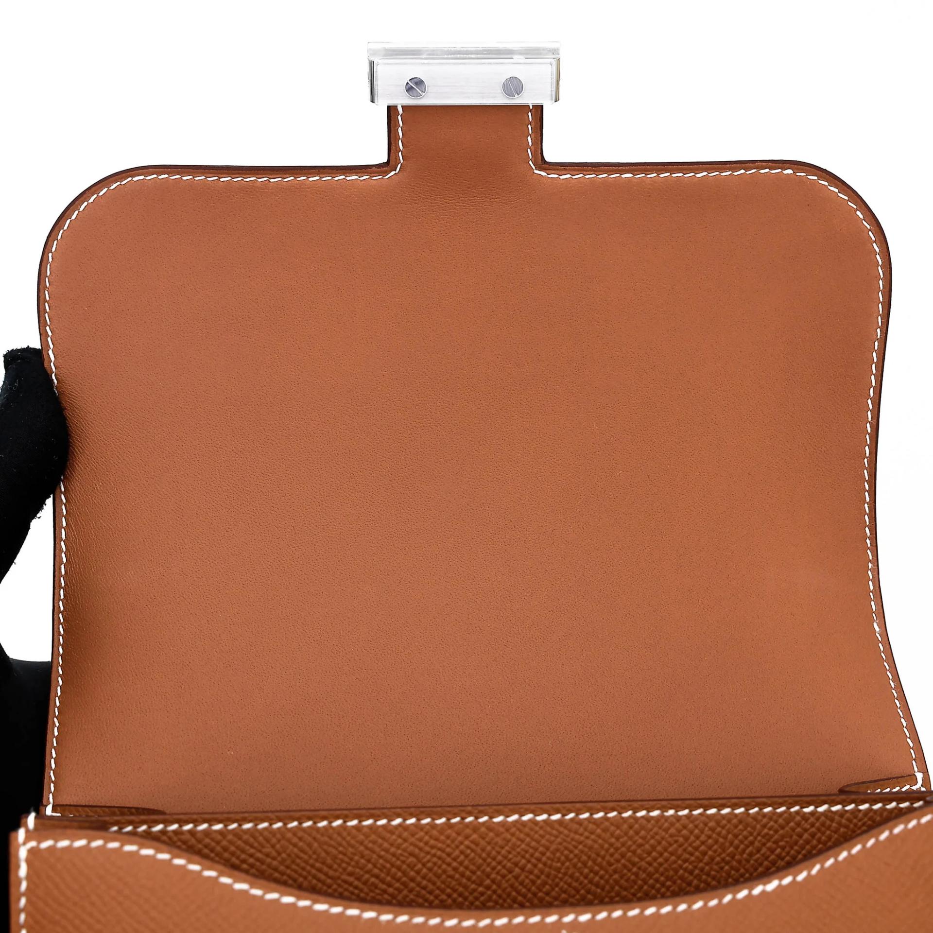 Brand New ( Rank N ) HERMÈS Constance Mini 19 Mirror Gold (37) Epsom Palladium hardware G (2026) - 11