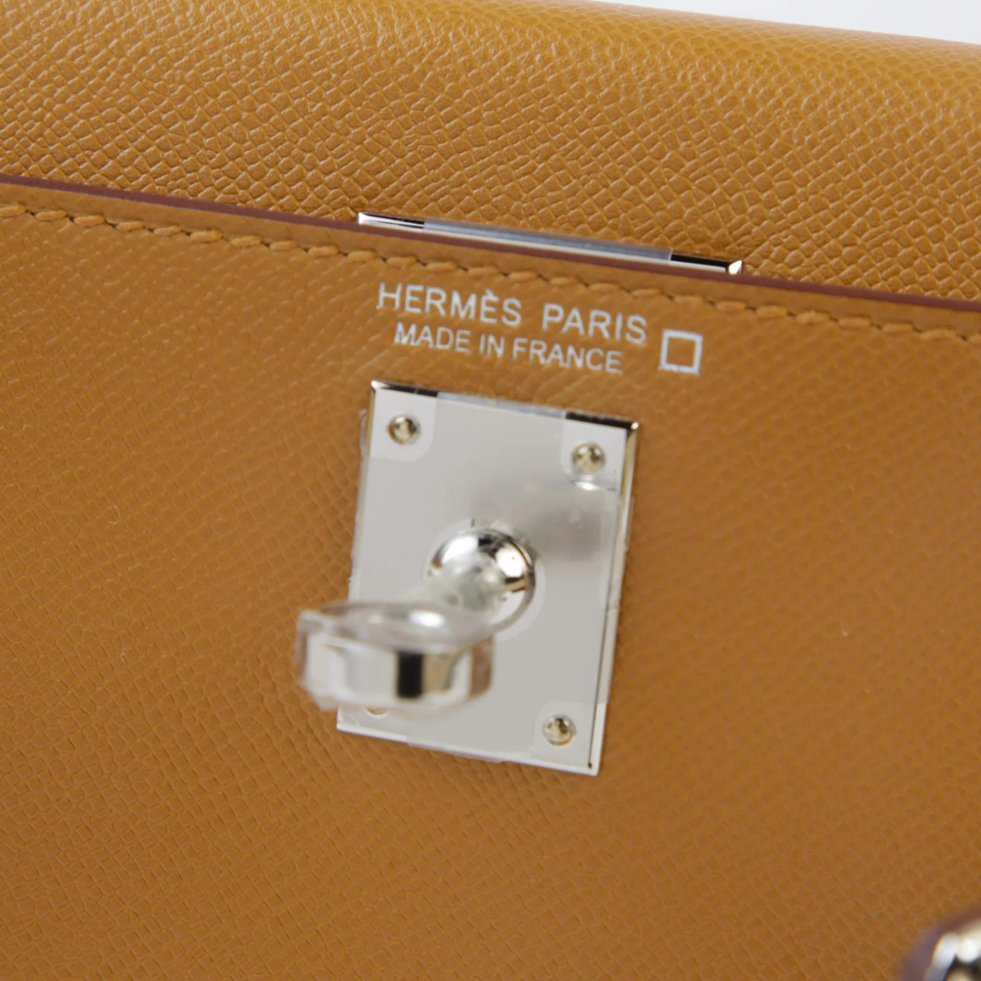 Brand New ( Rank N ) HERMÈS Mini Kelly II Touch Sesame (2S) Vanille (Y1) Madame Matte Alligator Palladium hardware K (2025) - 8