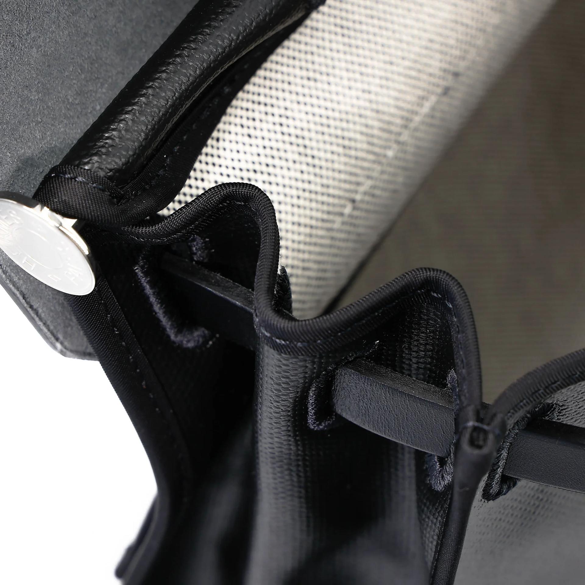 Excellent ( Rank SA ) HERMÈS Herbag PM Noir (89) Toile Berline canvas Vache Hunter Palladium hardware Z (2021) - 24