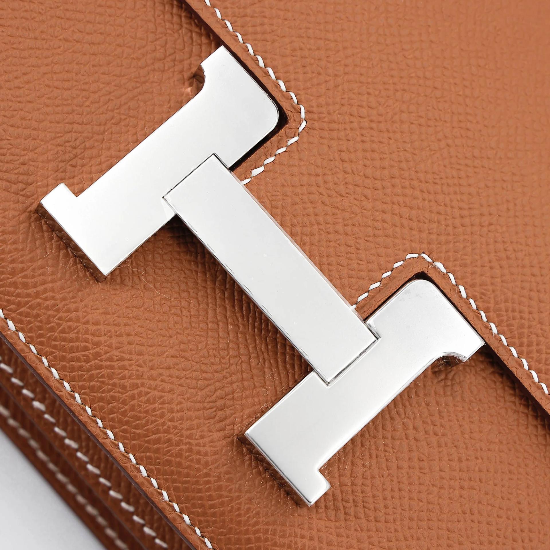 Brand New ( Rank N ) HERMÈS Constance Mini 19 Mirror Gold (37) Epsom Palladium hardware G (2026) - 8
