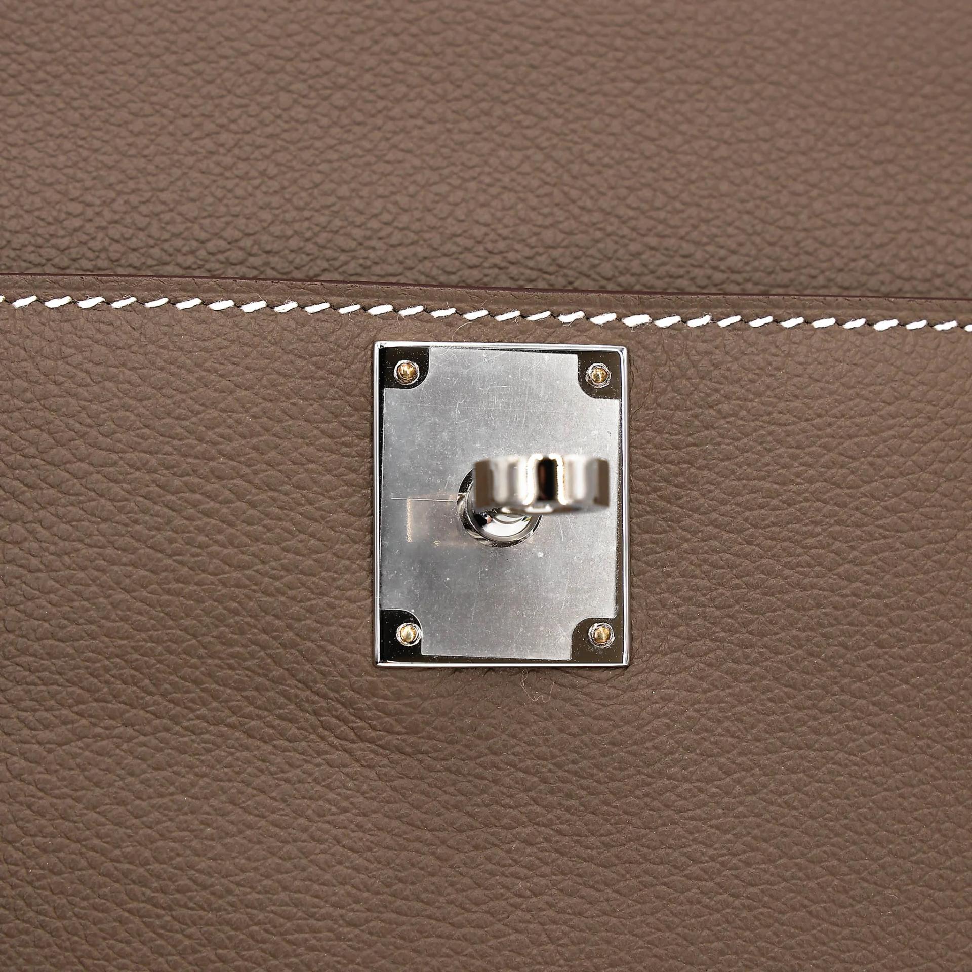 SA超美品 HERMÈS 愛馬仕 Jypsiere 吉普赛 Mini 18 大象灰 Etoupe Evercolor皮 銀扣 B刻 2023年 - 13