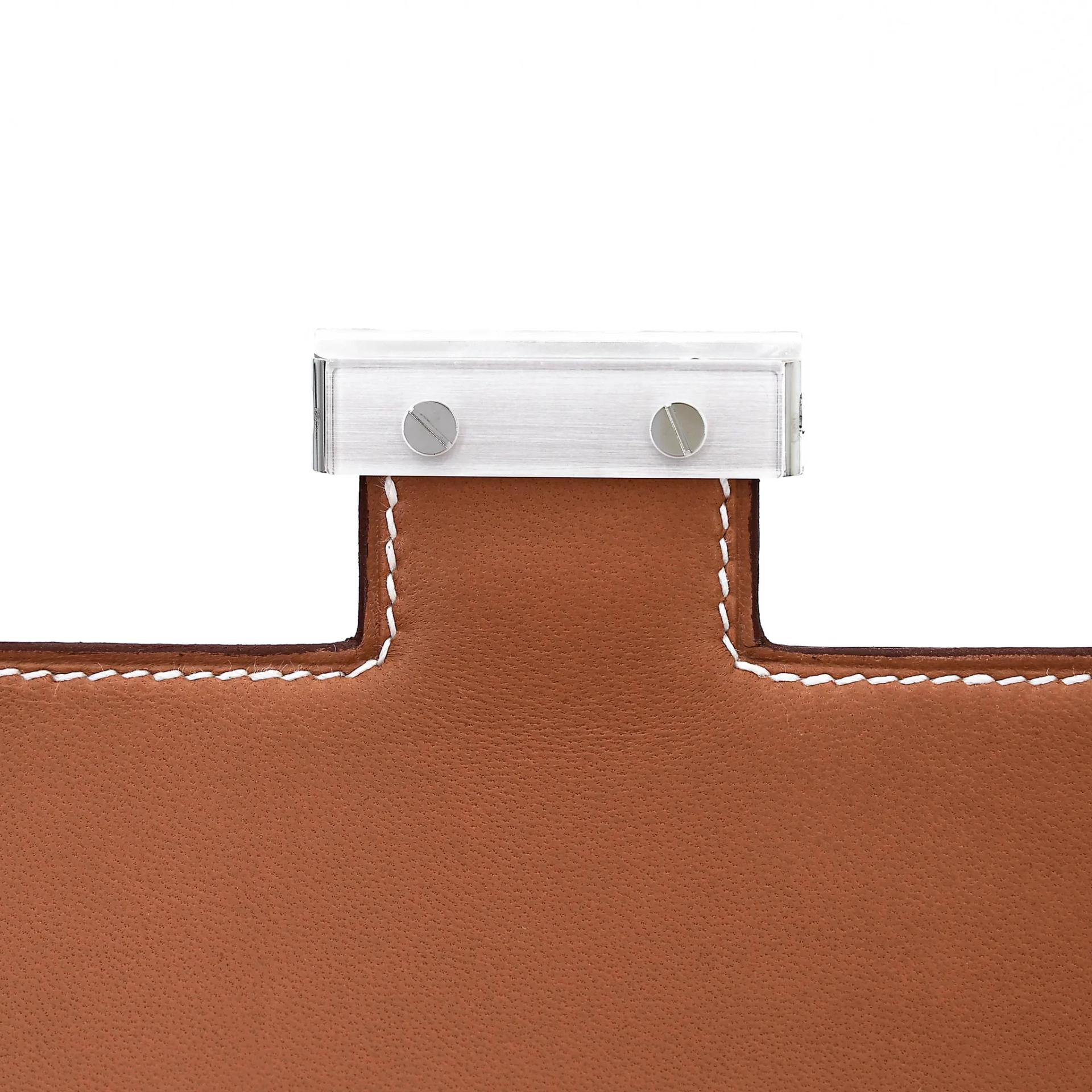 Brand New ( Rank N ) HERMÈS Constance Mini 19 Mirror Gold (37) Epsom Palladium hardware G (2026) - 10