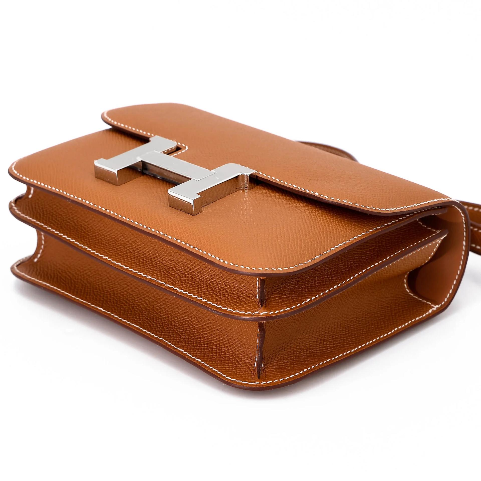 Brand New ( Rank N ) HERMÈS Constance Mini 19 Mirror Gold (37) Epsom Palladium hardware G (2026) - 4
