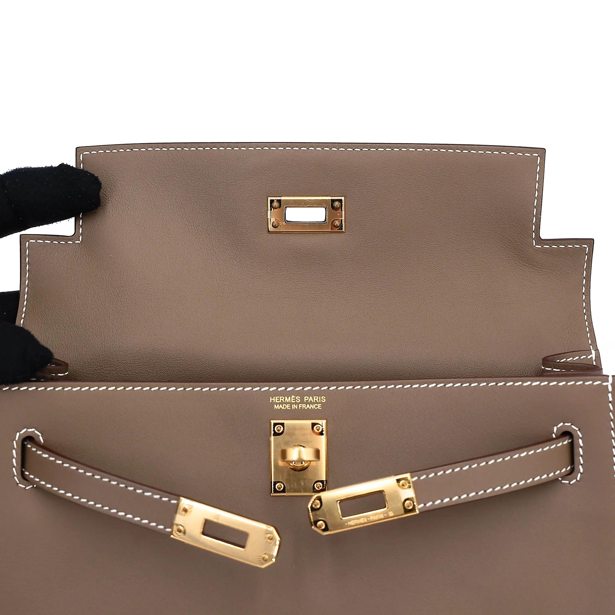 Excellent ( Rank SA ) HERMÈS Kelly Danse Etoupe (18) Swift Gold hardware B (2023) - 12
