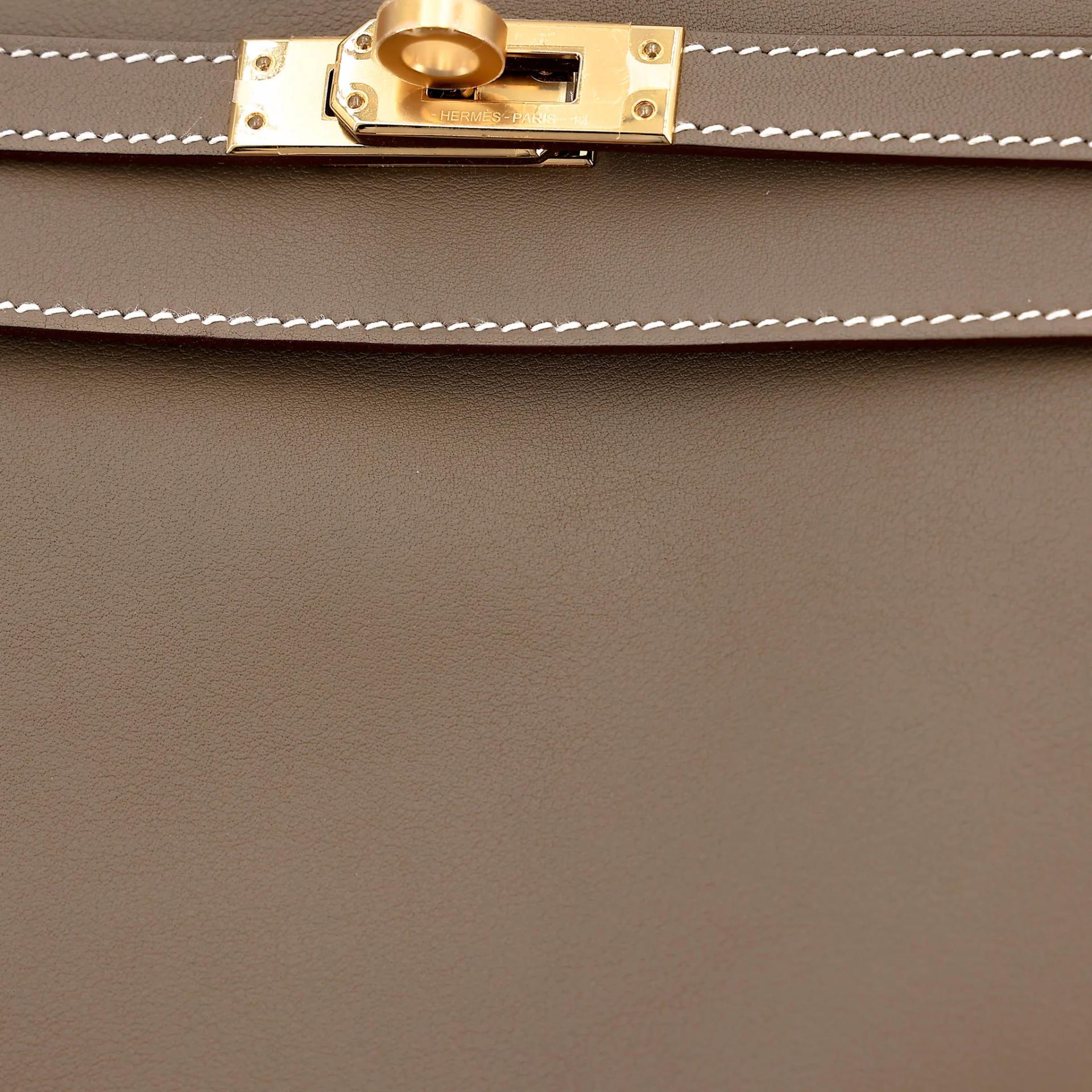 Excellent ( Rank SA ) HERMÈS Kelly Danse Etoupe (18) Swift Gold hardware B (2023) - 8